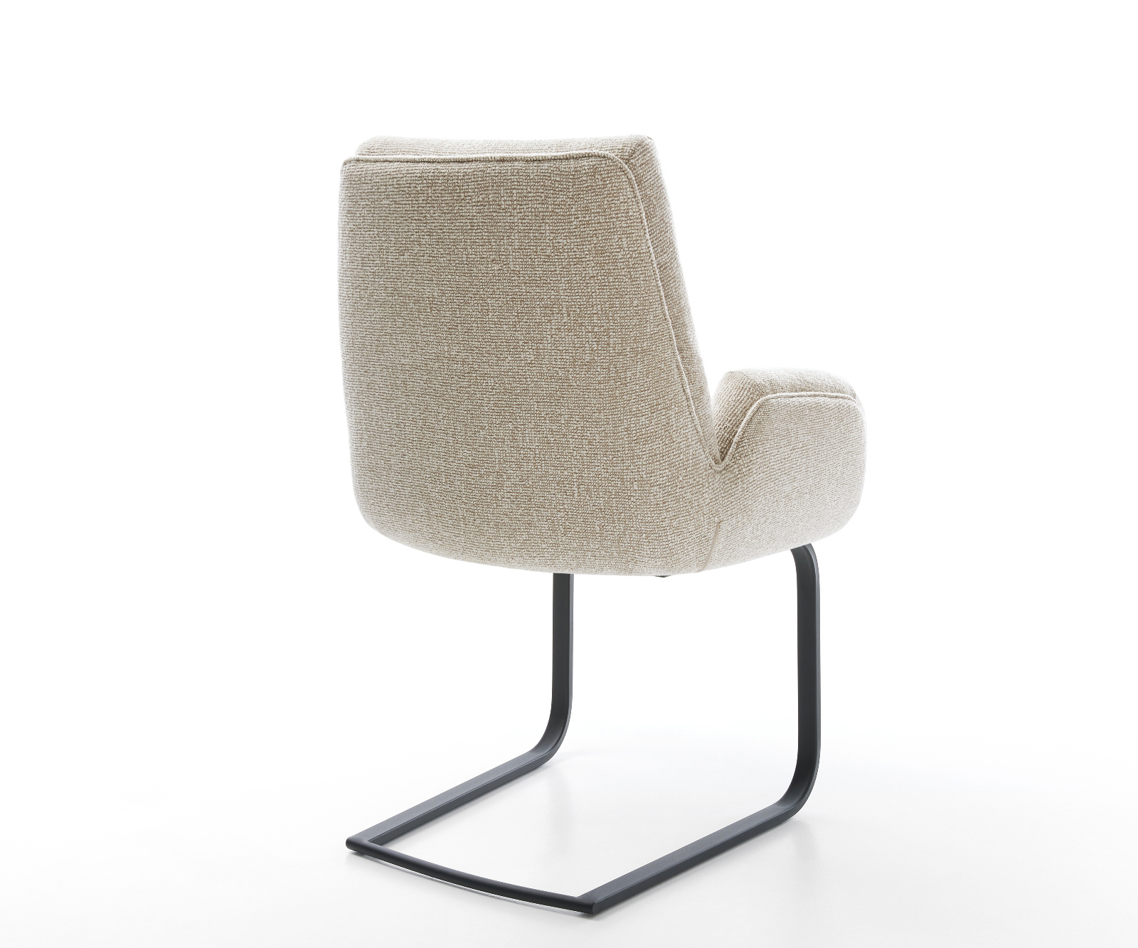 Jídelní židle Clea-Flex látka Měkký béžová jídelní židle plochá černá - Obrázek 5