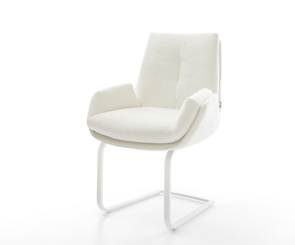 Jídelní židle Clea-Flex bouclé měkký béžová jídelní židle plochá bílá