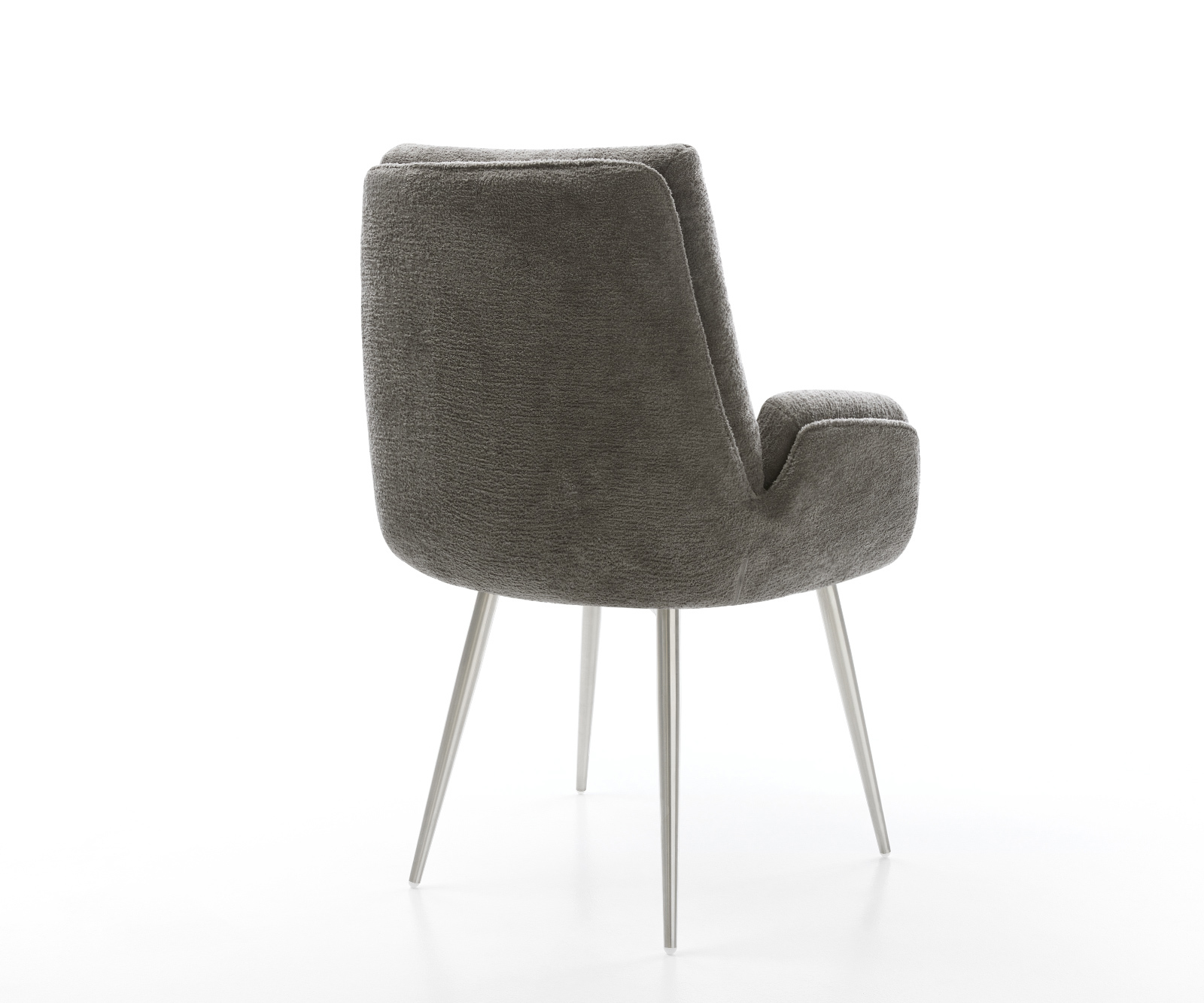 Jídelní židle Clea-Flex bouclé měkký tmavě béžová 4-nohá zúžená nerezová ocel - Obrázek 5