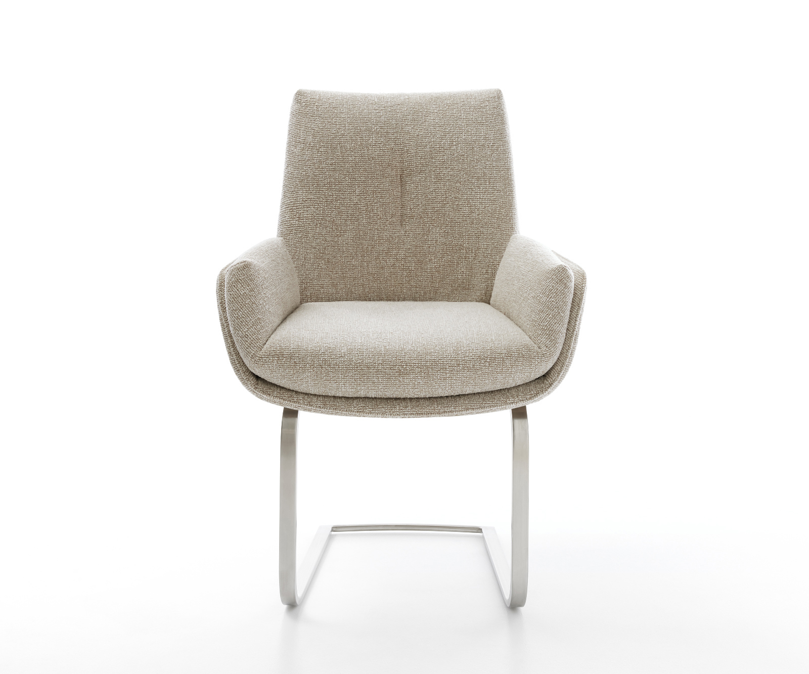 Jídelní židle Clea-Flex látka Měkký béžová jídelní židle plochý nerezová ocel - Obrázek 2