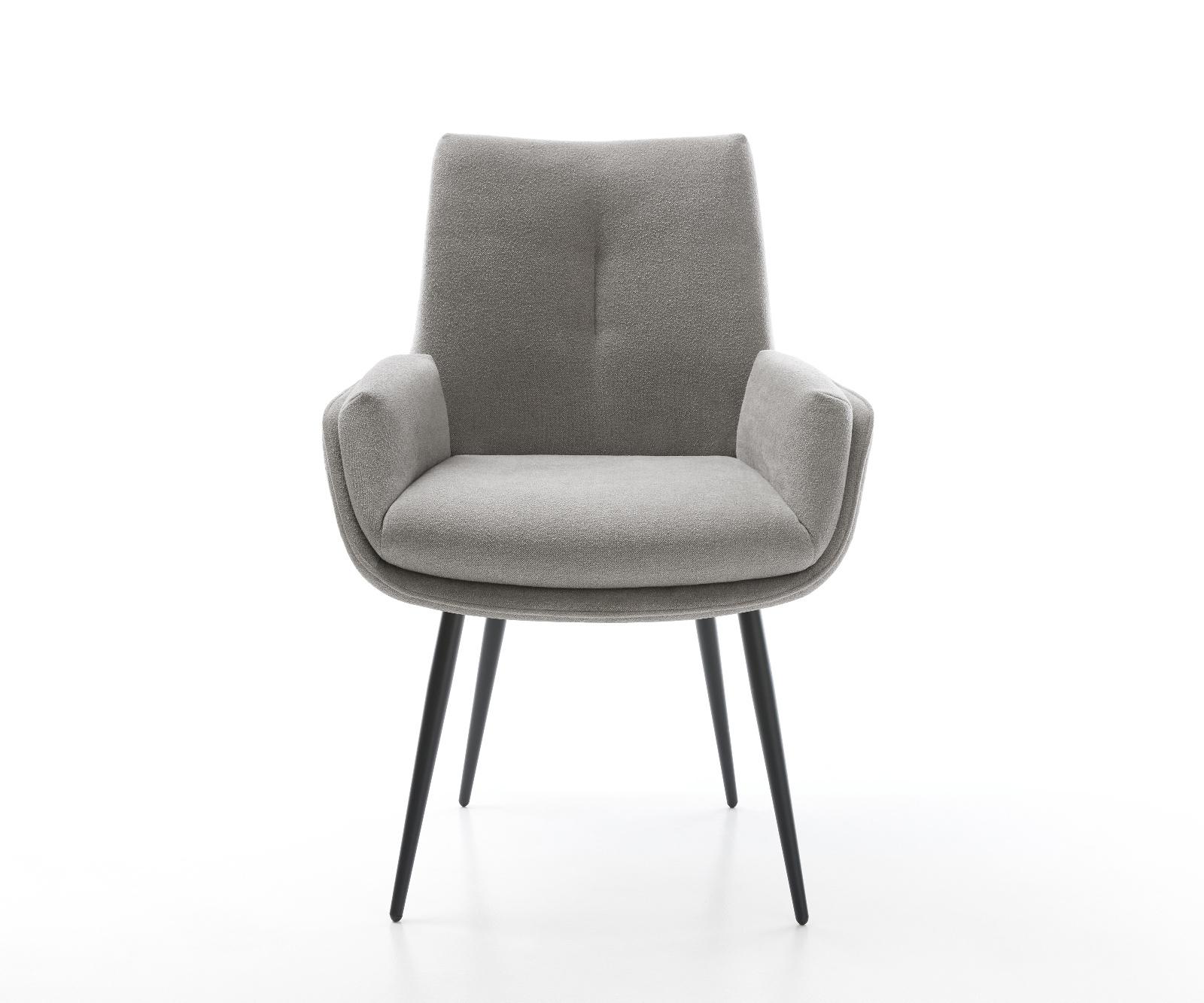 Jídelní židle Clea-Flex strukturovaná látka Měkký šedá 4-nohá zúžená černá - Obrázek 2