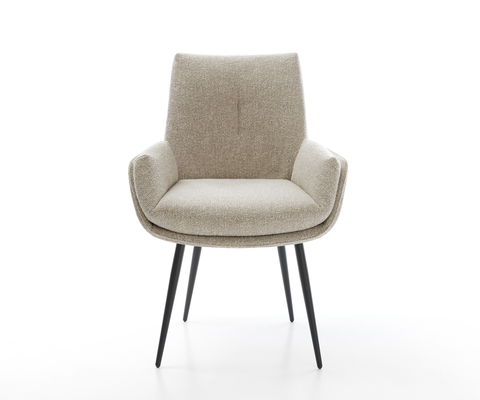 Jídelní židle Clea-Flex tkanina Měkký béžová 4-nohá zúžená černá - Obrázek 2