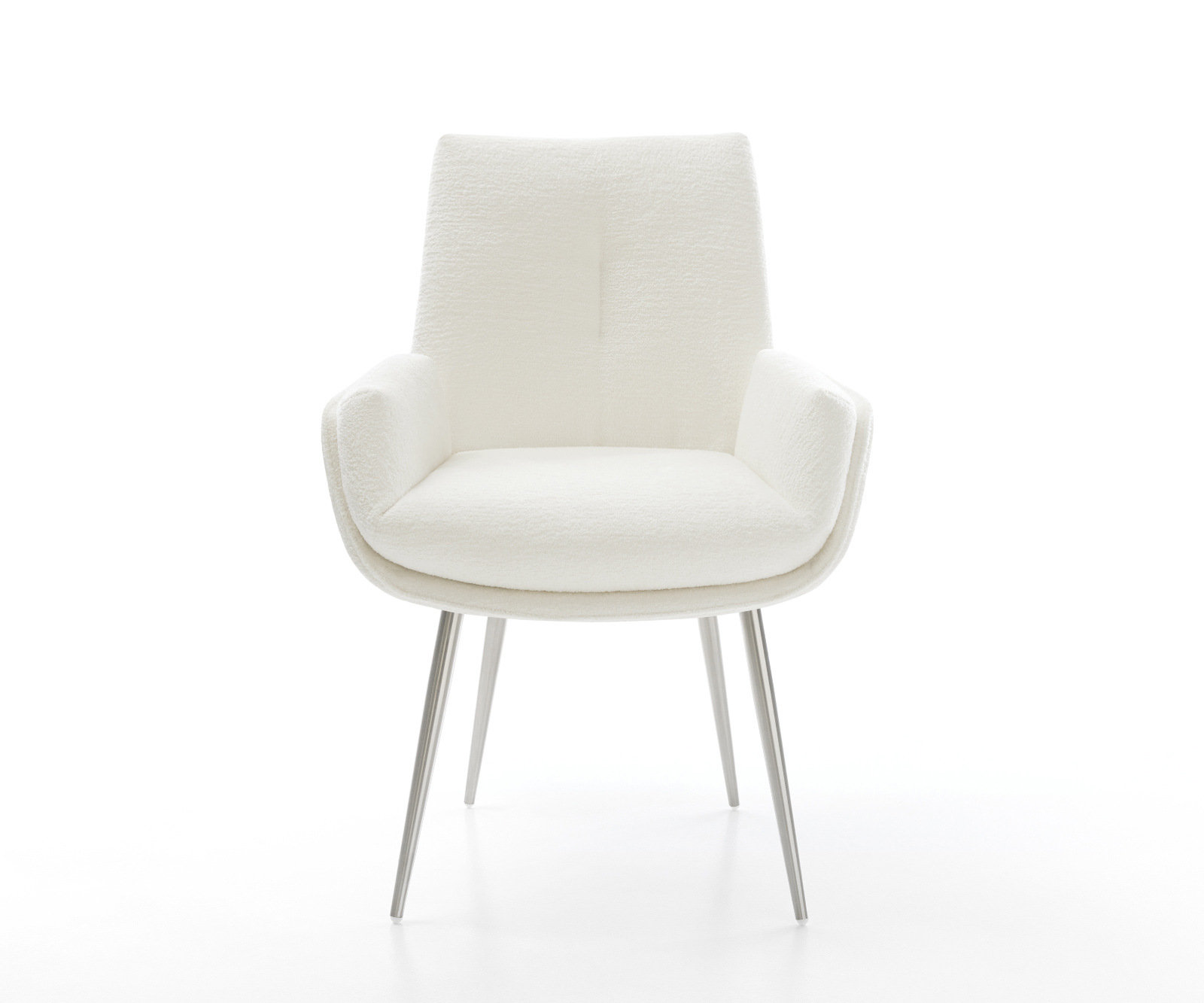 Jídelní židle Clea-Flex bouclé měkký béžová 4-nohá zúžená nerezová ocel - Obrázek 2