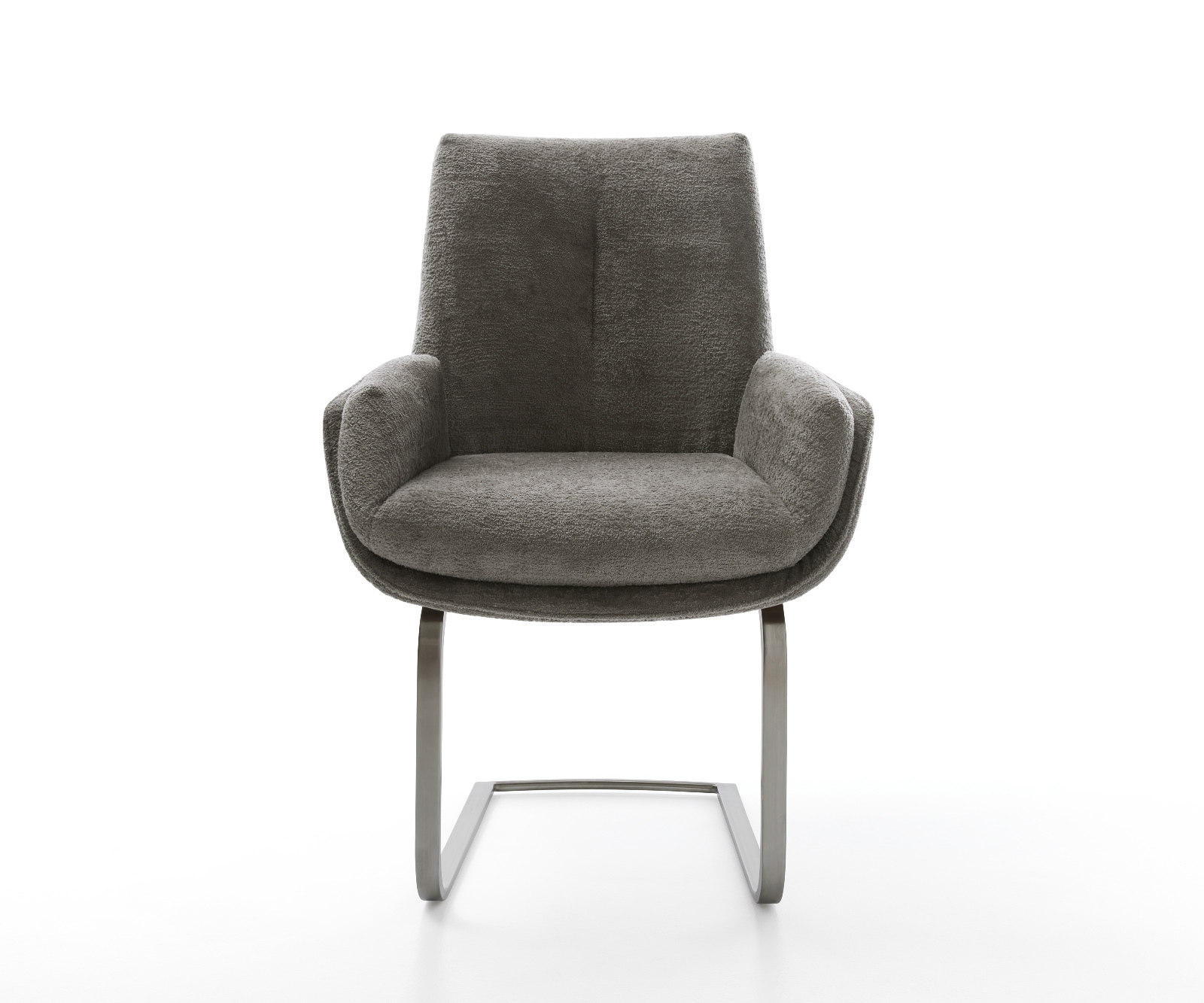 Jídelní židle Clea-Flex bouclé měkký tmavě béžová konzolová podnož plochá grafitová - Obrázek 2