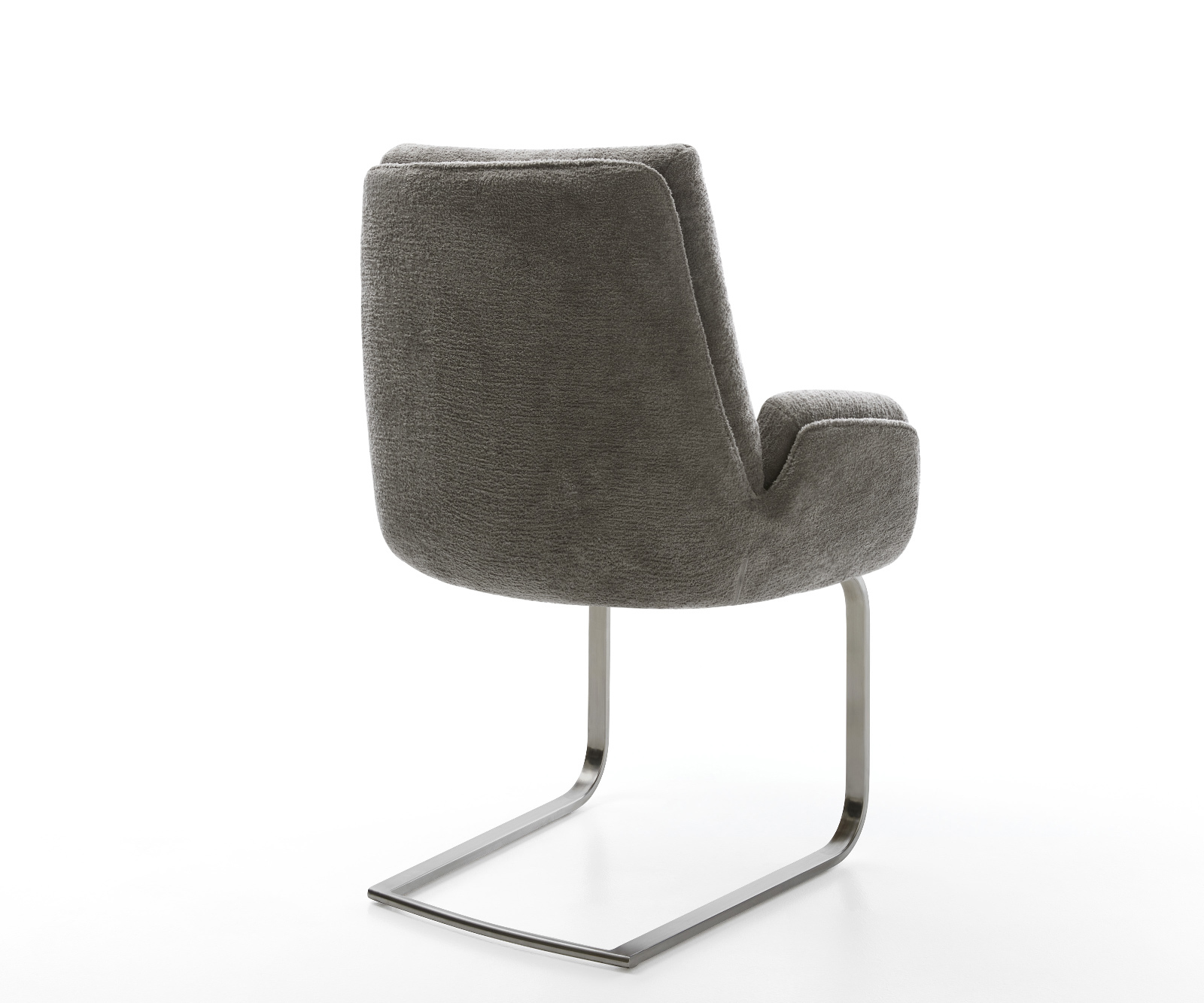 Jídelní židle Clea-Flex bouclé měkký tmavě béžová konzolová podnož plochá grafitová - Obrázek 5