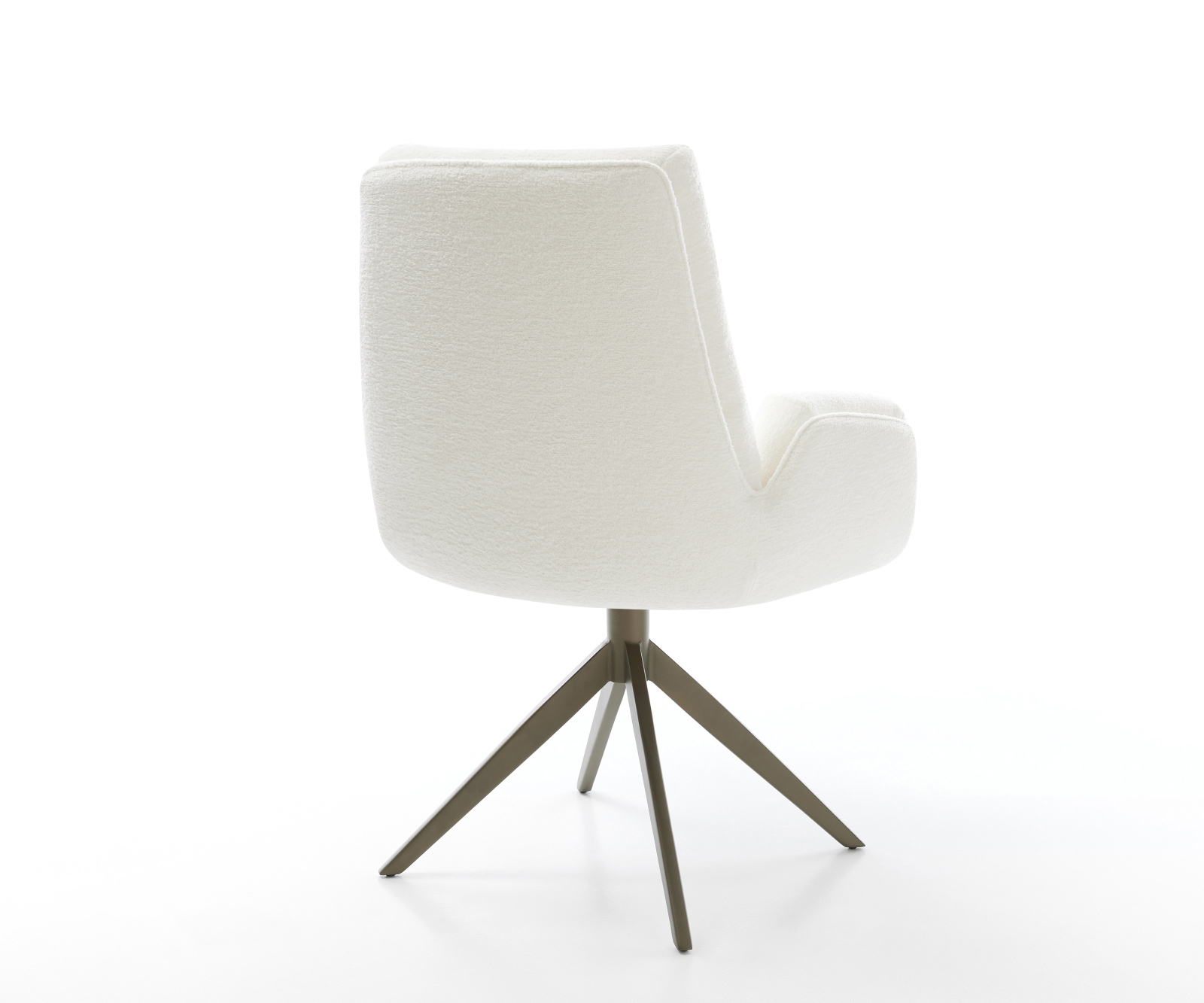 Jídelní židle Clea-Flex bouclé měkký béžová široká křížová podnož titanová barva 360° otočný houpací funkce - Obrázek 5