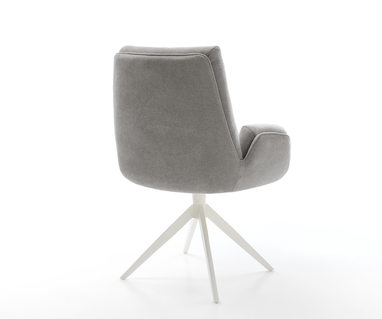 Jídelní židle Clea-Flex látka Měkký šedá křížová podnož široká bílá 360° otočný houpací funkce - Obrázek 5