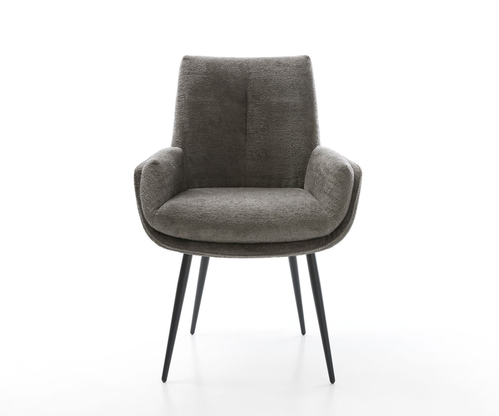 Jídelní židle Clea-Flex bouclé měkký tmavě béžová 4-nohá zúžená černá - Obrázek 2