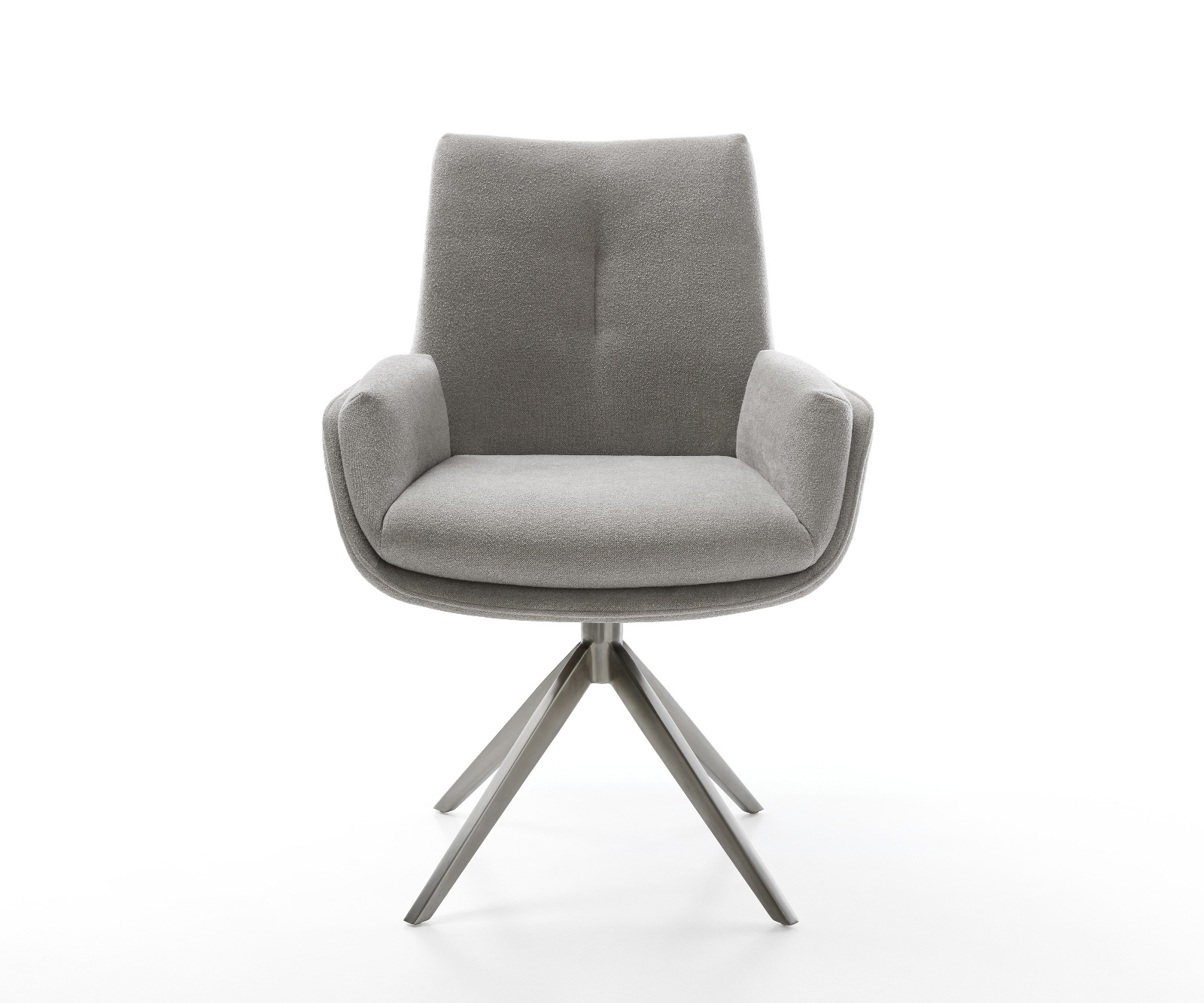 Jídelní židle Clea-Flex látka Měkký šedá křížová podnož široká grafitová 360° otočný houpací funkce - Obrázek 2