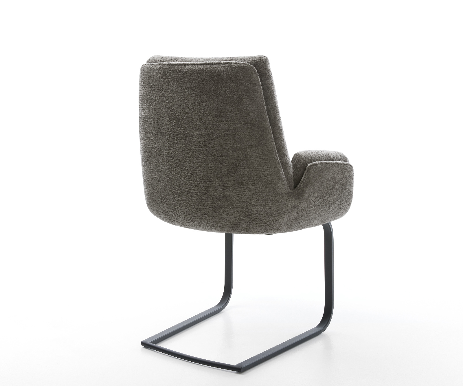 Jídelní židle Clea-Flex bouclé měkký tmavě béžová konzolová podnož plochá černá - Obrázek 5