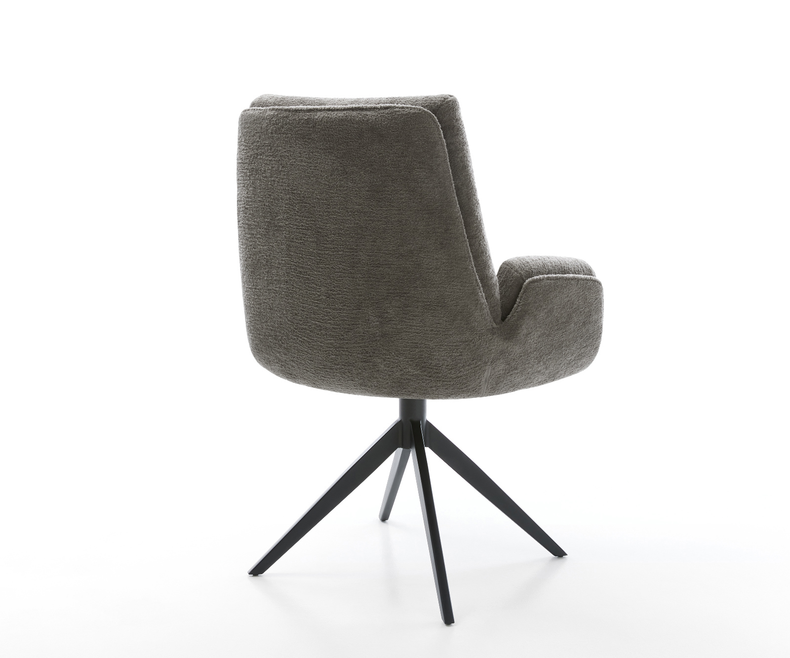 Jídelní židle Clea-Flex bouclé měkký tmavě béžová křížová podnož široká černá 360° otočný houpací funkce - Obrázek 5