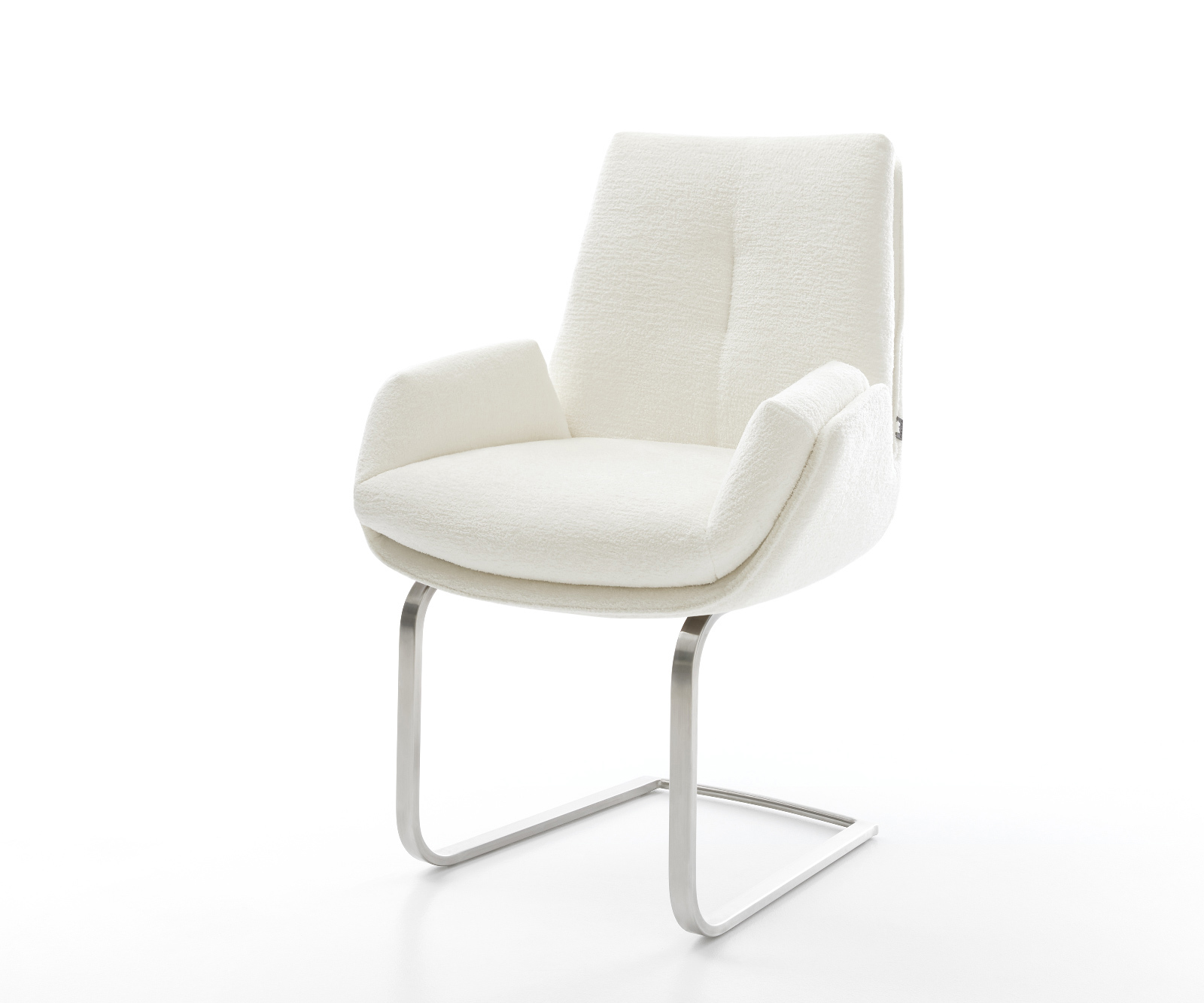 Jídelní židle Clea-Flex bouclé měkký béžová jídelní židle plochý nerezová ocel