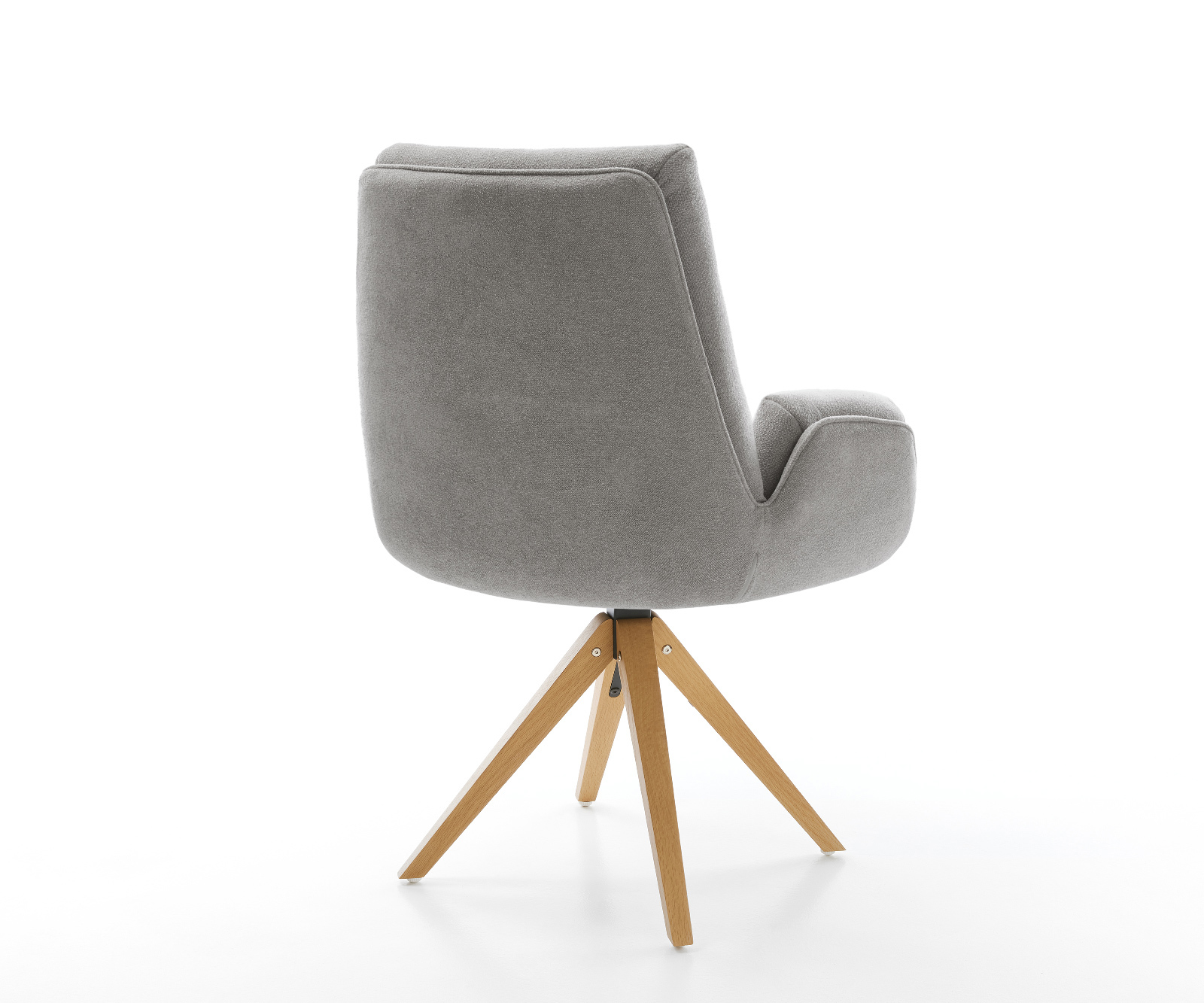 Jídelní židle Clea-Flex tkanina Měkký šedá dřevěná podnož hranatá přírodní 180° otočný - Obrázek 5