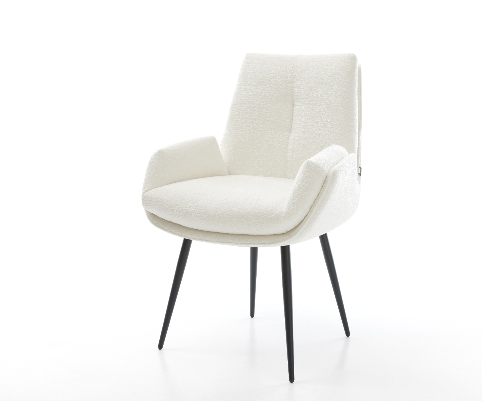 Jídelní židle Clea-Flex bouclé měkký béžová 4-nohá zúžená černá