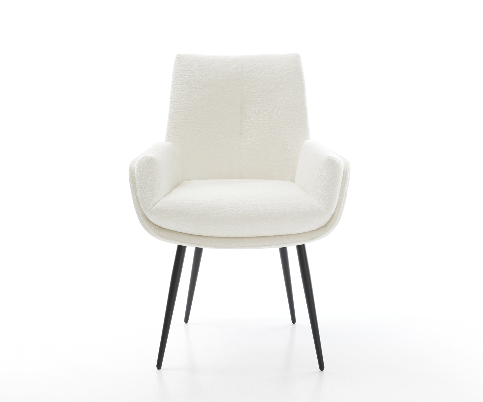 Jídelní židle Clea-Flex bouclé měkký béžová 4-nohá zúžená černá - Obrázek 2