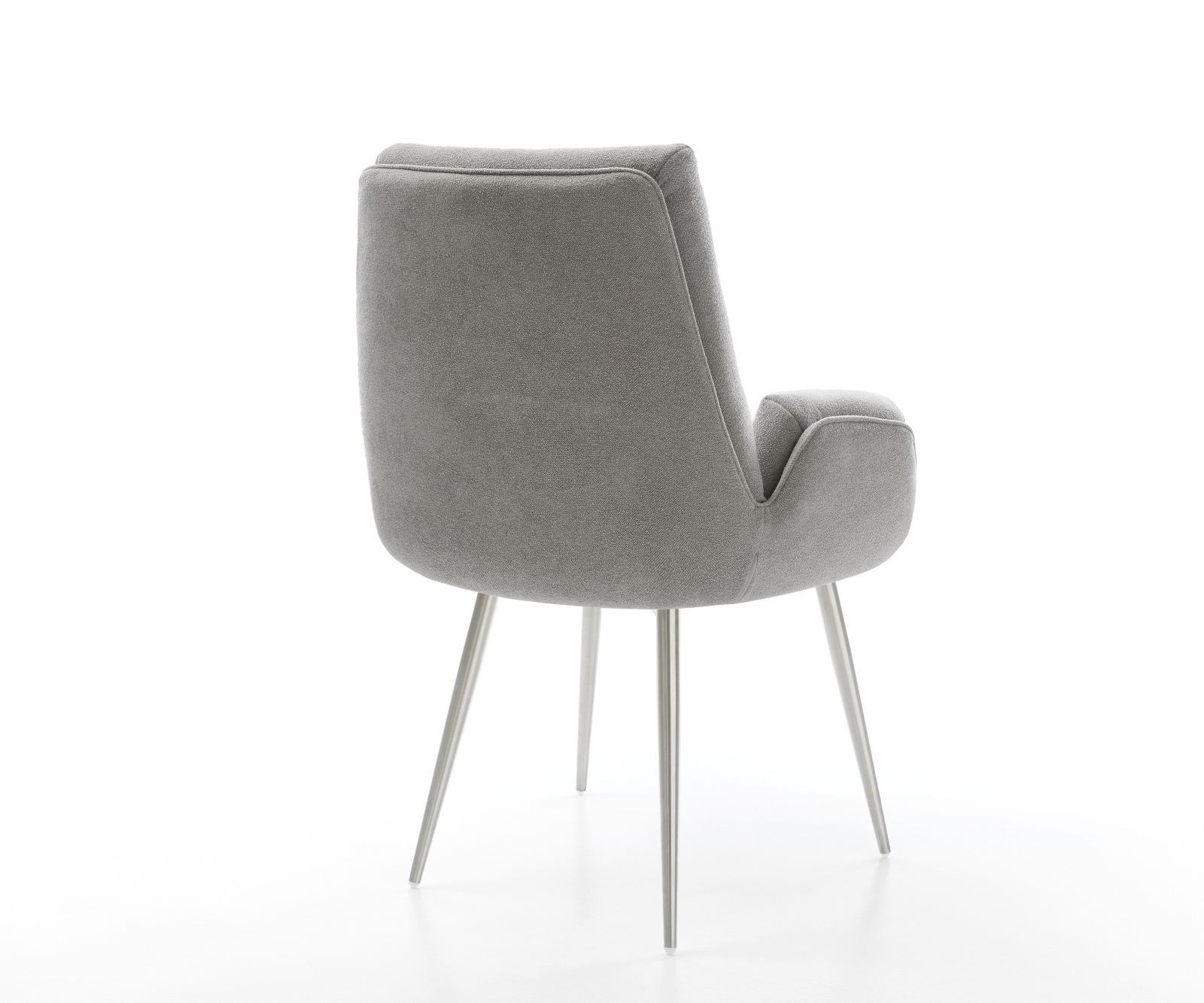 Jídelní židle Clea-Flex strukturovaná látka Měkký šedá 4-nohá zúžená nerezová ocel - Obrázek 5