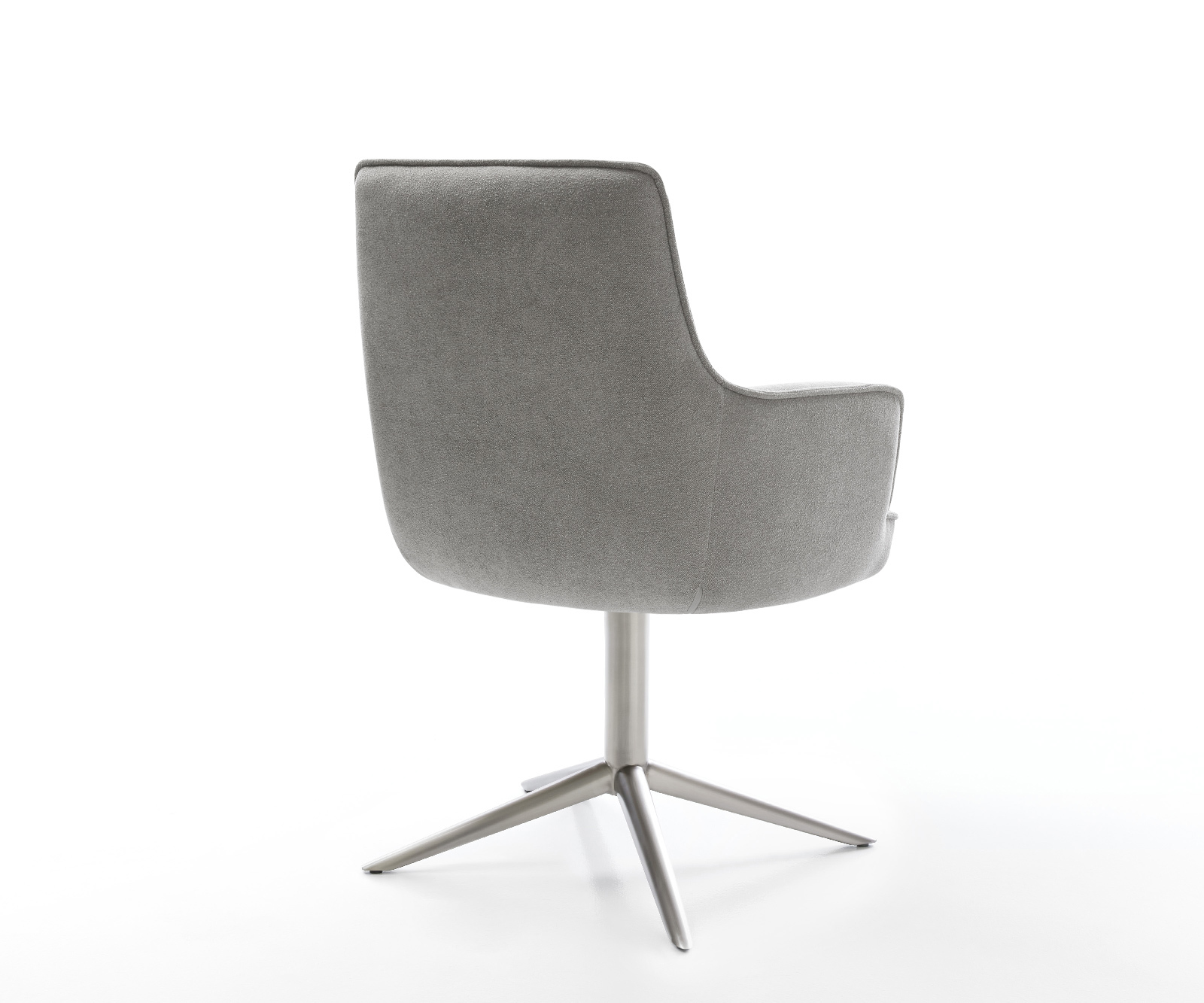 Jídelní židle Heira-Flex s područkami potahová látka Měkký šedá křížová podnož nerezová ocel 360° otočný houpací funkce taštičkové pružiny - Obrázek 5