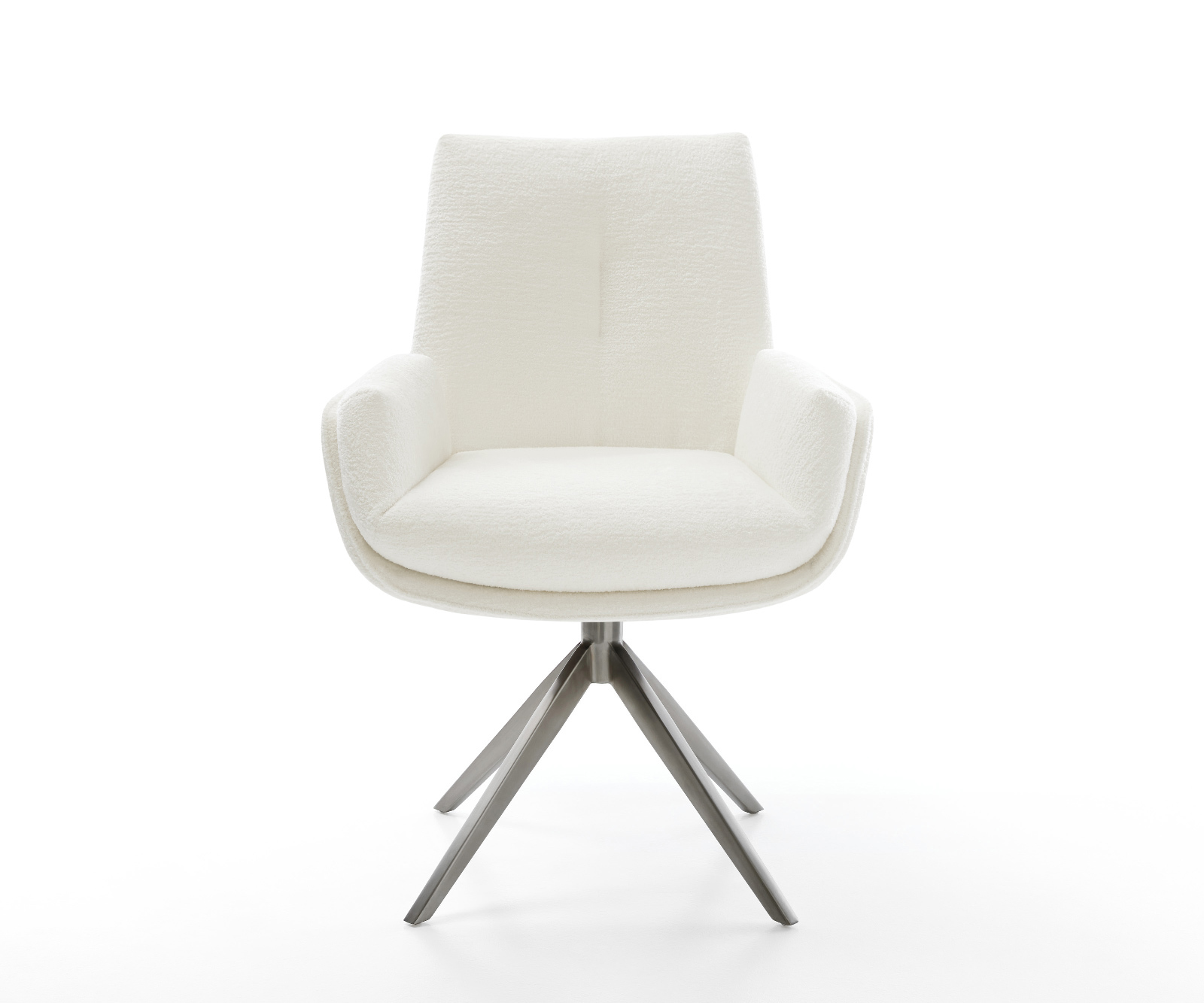 Jídelní židle Clea-Flex bouclé měkký béžová křížová podnož široká grafitová 360° otočná houpací funkce - Obrázek 2