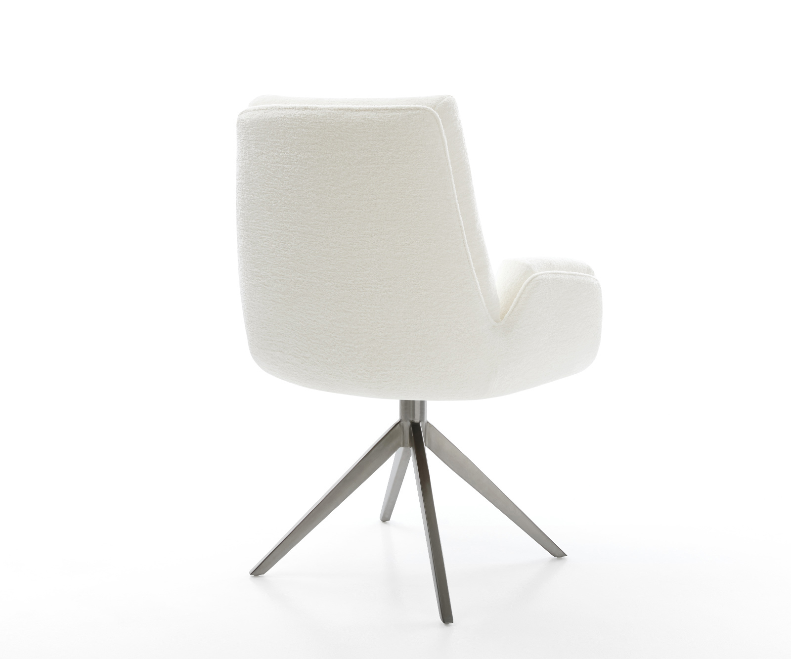 Jídelní židle Clea-Flex bouclé měkký béžová křížová podnož široká grafitová 360° otočná houpací funkce - Obrázek 5