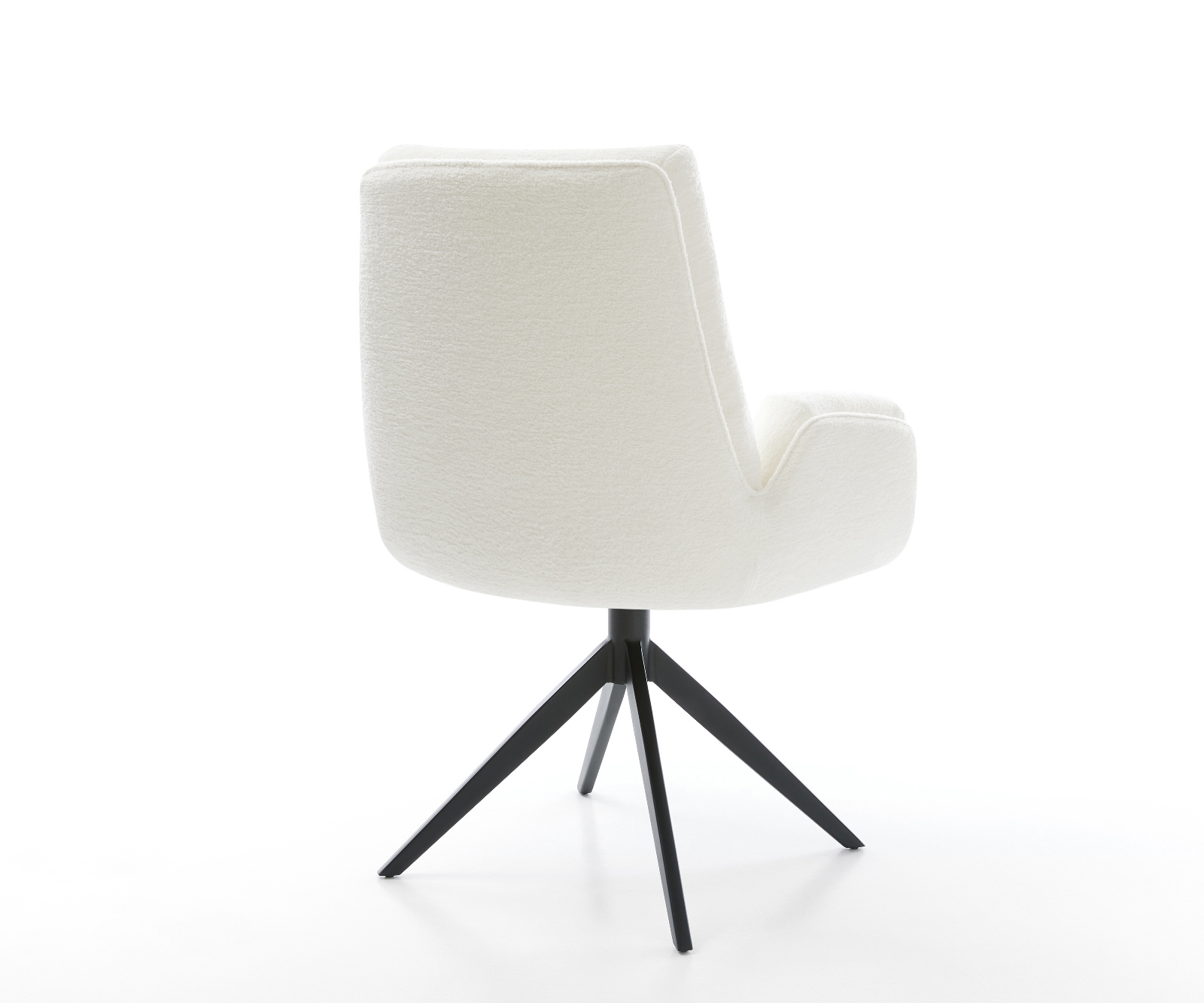 Jídelní židle Clea-Flex bouclé měkký béžová křížová podnož široká černá 360° otočný houpací funkce - Obrázek 5