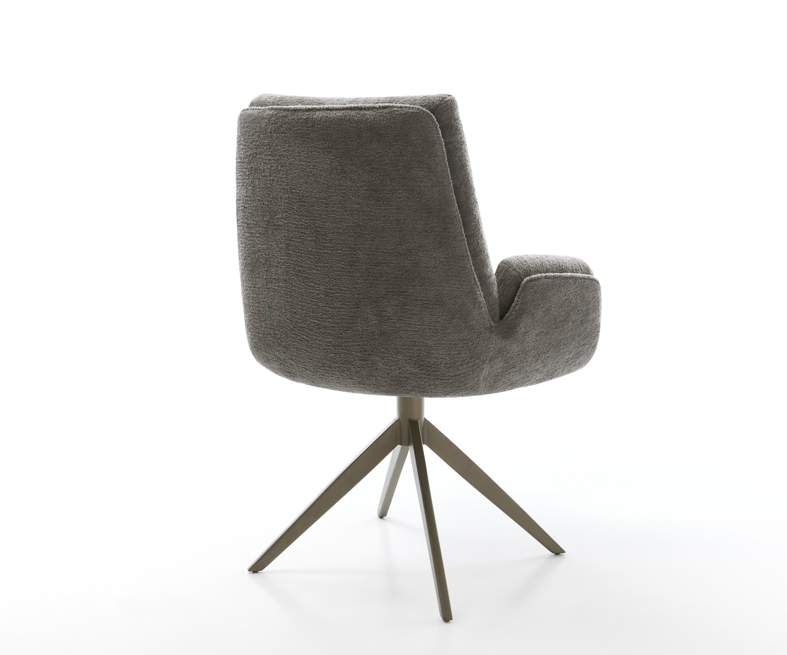 Jídelní židle Clea-Flex bouclé měkký tmavě béžová křížová podnož široká titanová barva 360° otočný houpací funkce - Obrázek 5