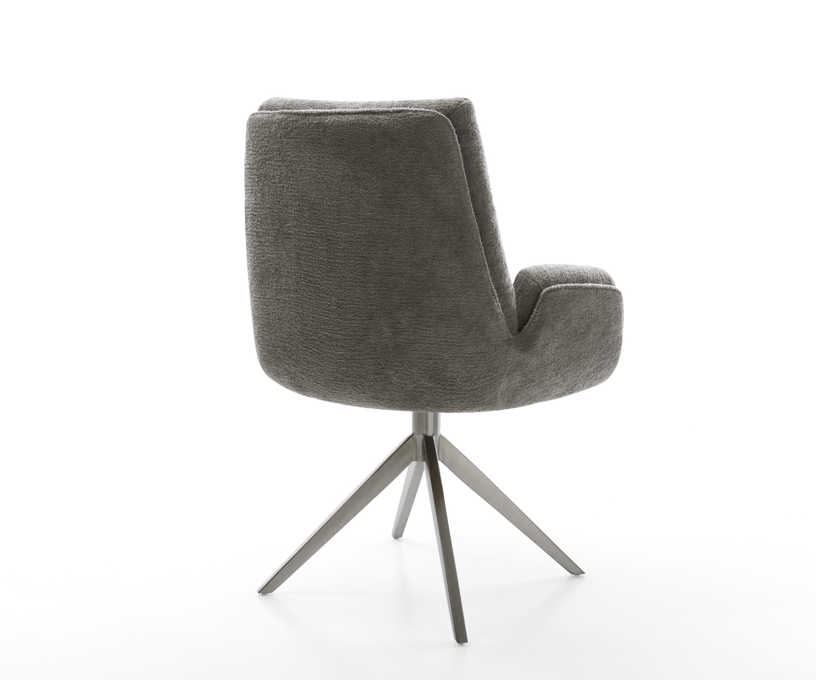 Jídelní židle Clea-Flex bouclé měkký tmavě béžová křížová podnož široká grafitová 360° otočná houpací funkce - Obrázek 5