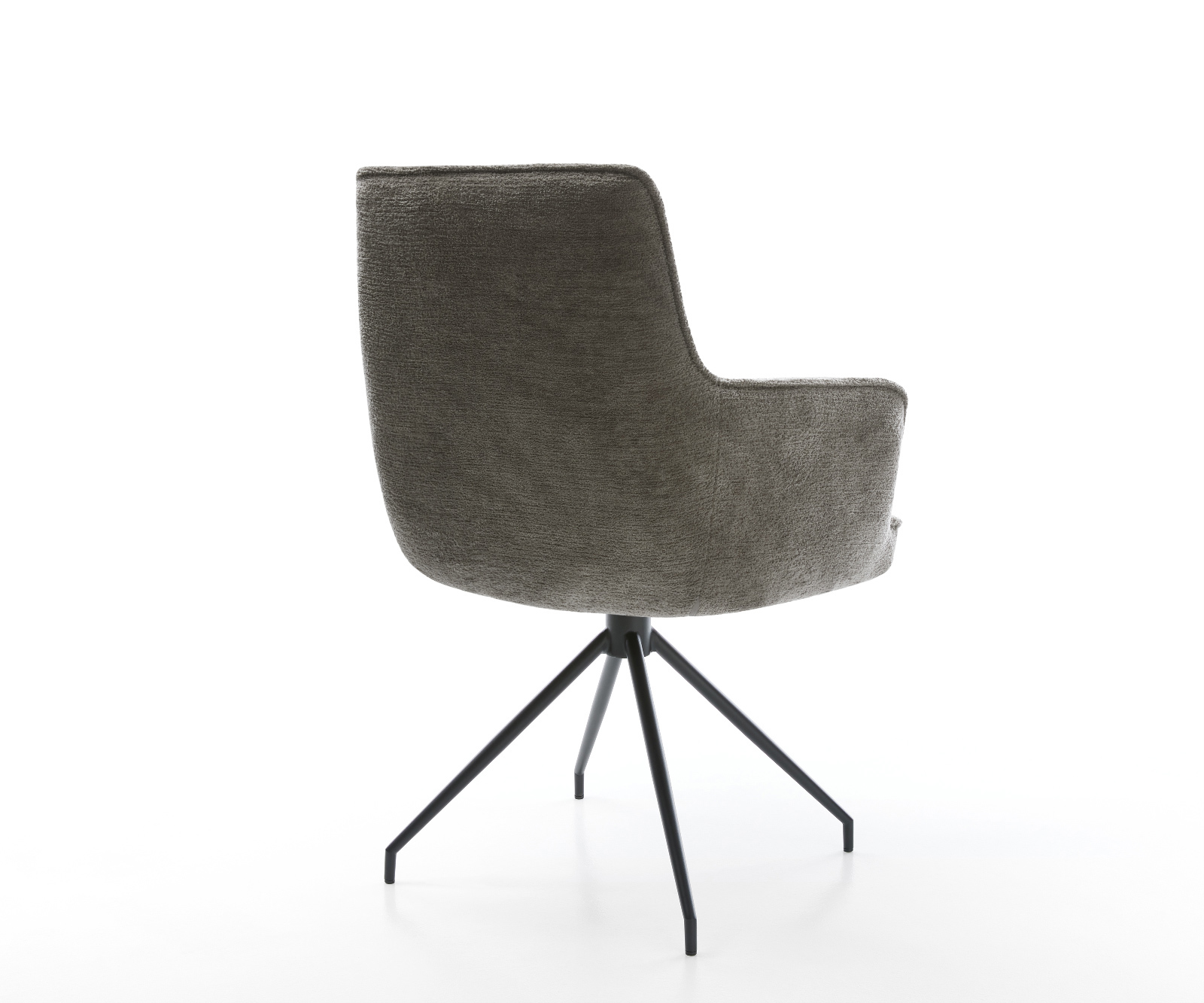 Jídelní židle Heira-Flex s područkami bouclé měkký tmavě béžová křížová podnož zúžená černá taštičkové pružiny - Obrázek 5