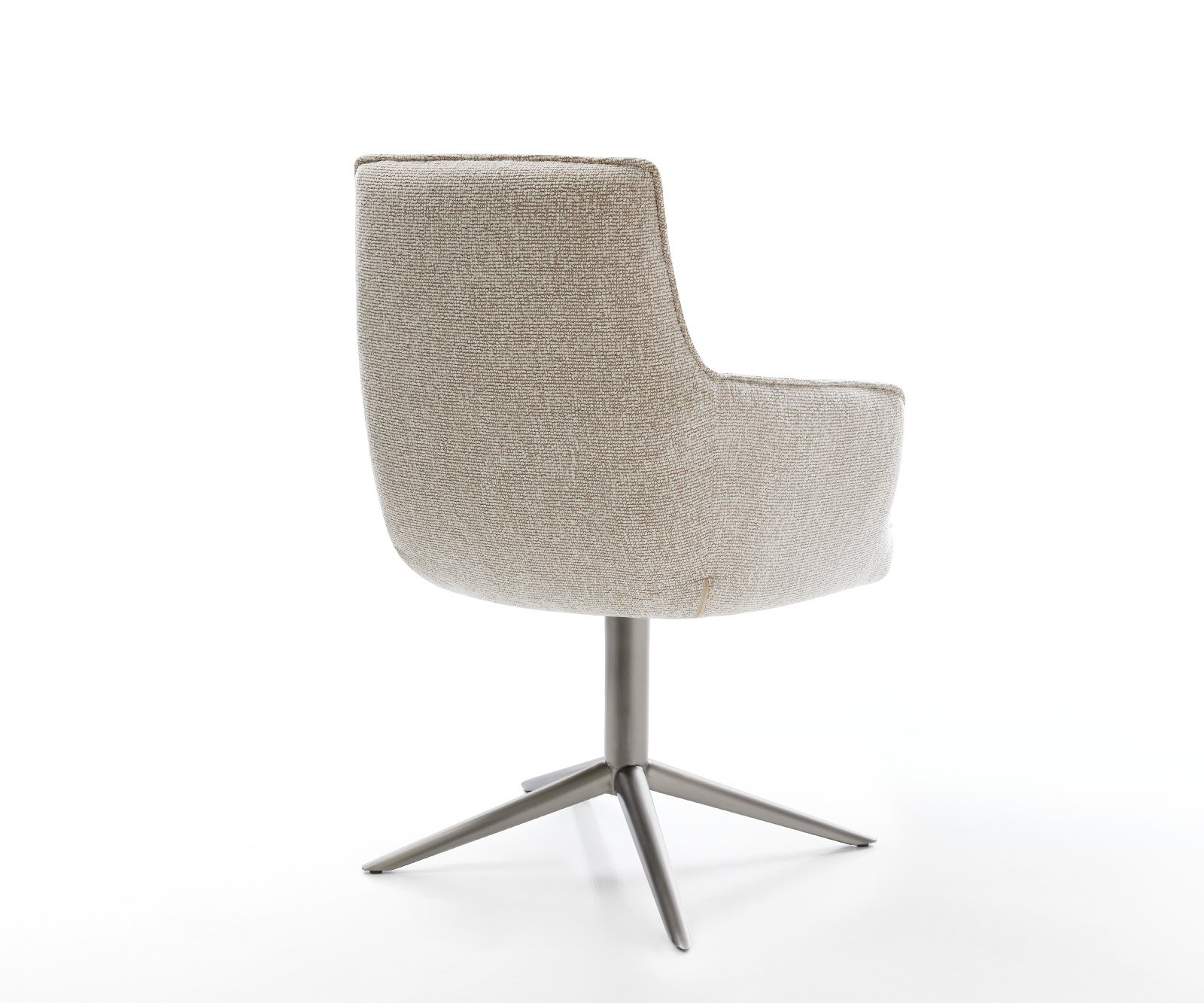 Jídelní židle Heira-Flex s područkami látka Měkký béžová křížová podnož grafit 360° otočný houpací funkce taštičkové pružiny - Obrázek 5