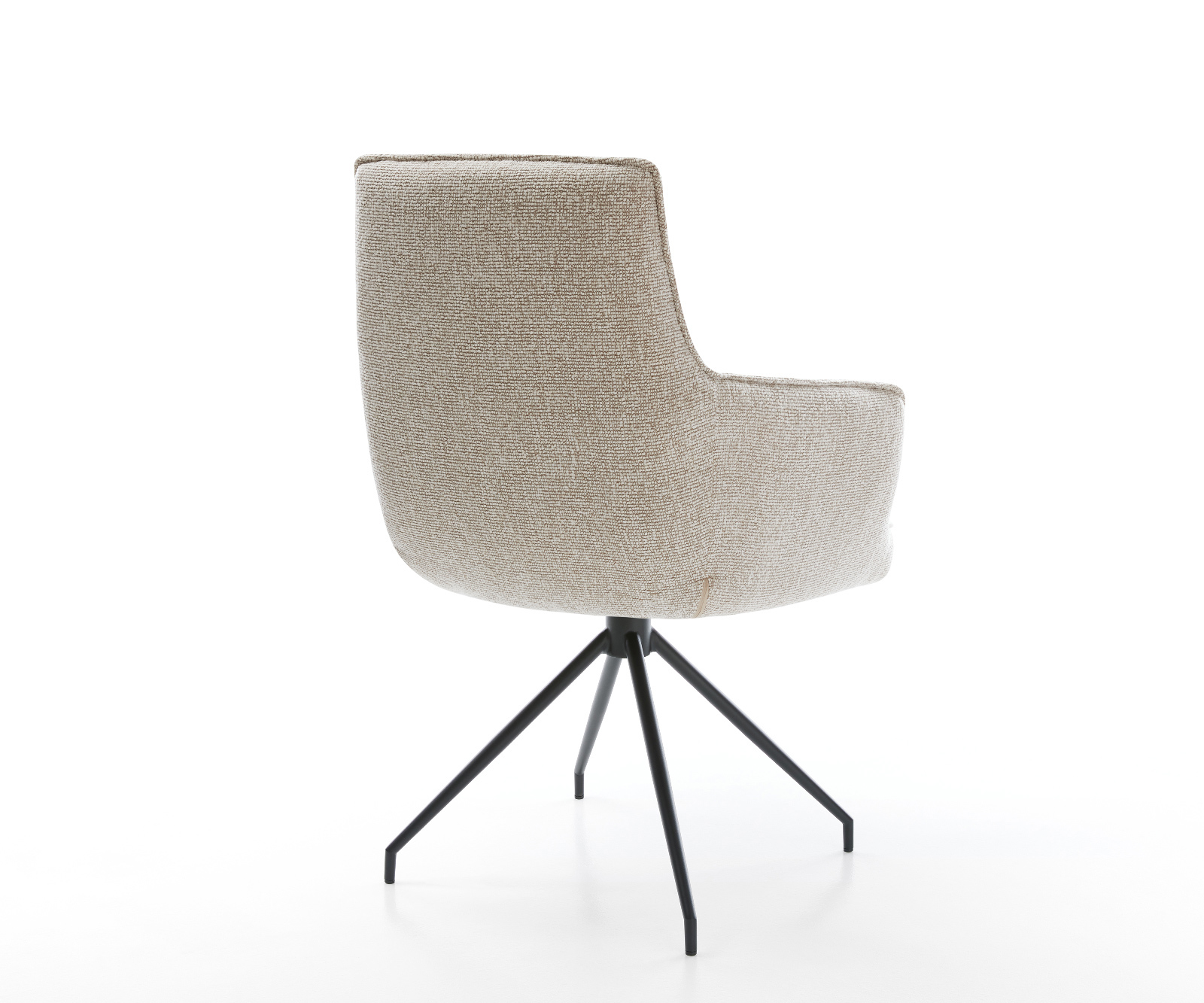 Jídelní židle Heira-Flex s područkami látka Měkký béžová křížová podnož zúžená černá taštičkové pružiny - Obrázek 5