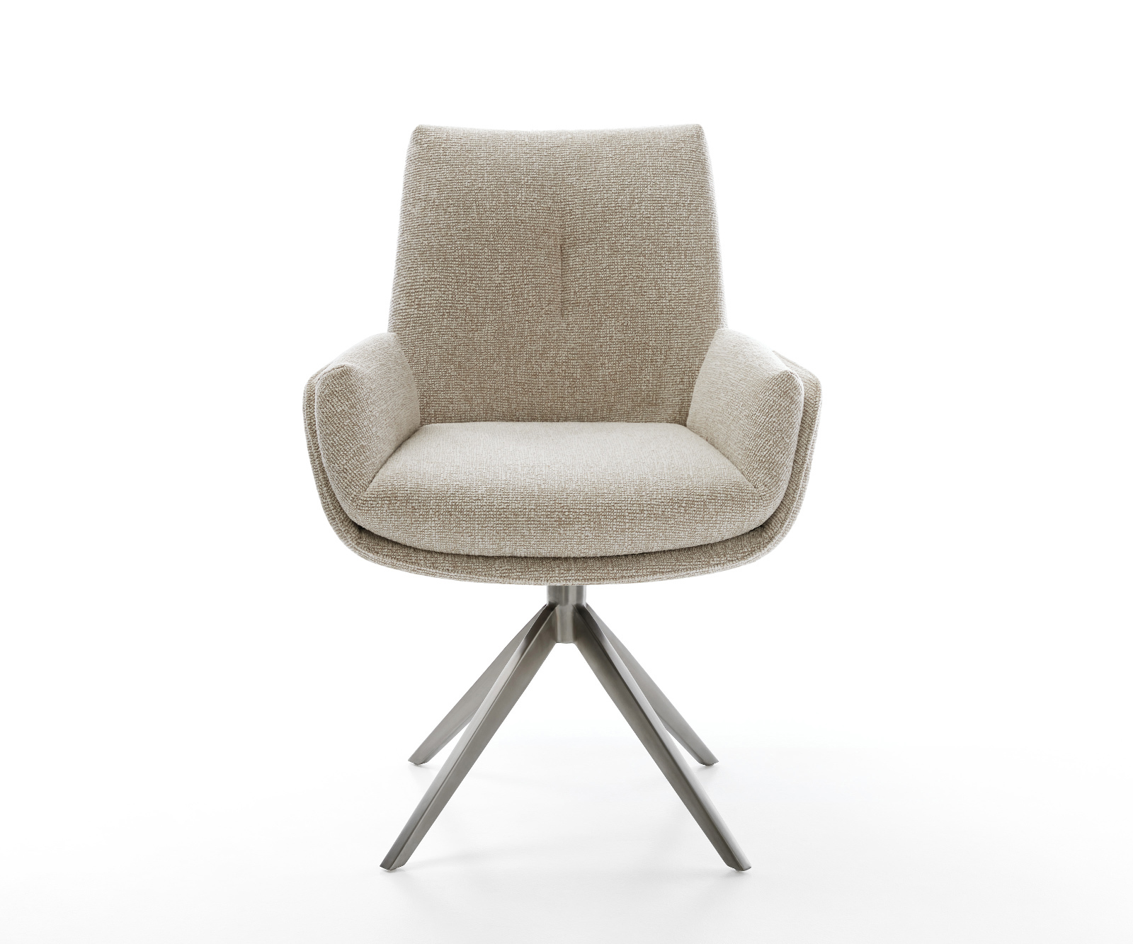 Jídelní židle Clea-Flex látka Měkký béžová křížová podnož široká grafitová 360° otočná houpací funkce - Obrázek 2