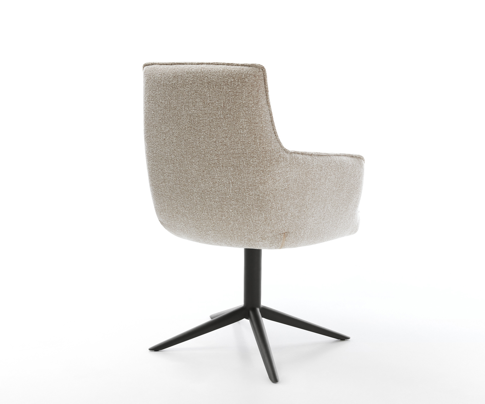 Jídelní židle Heira-Flex s područkami látka Měkký béžová křížová podnož černá 360° otočný houpací funkce taštičkové pružiny - Obrázek 5