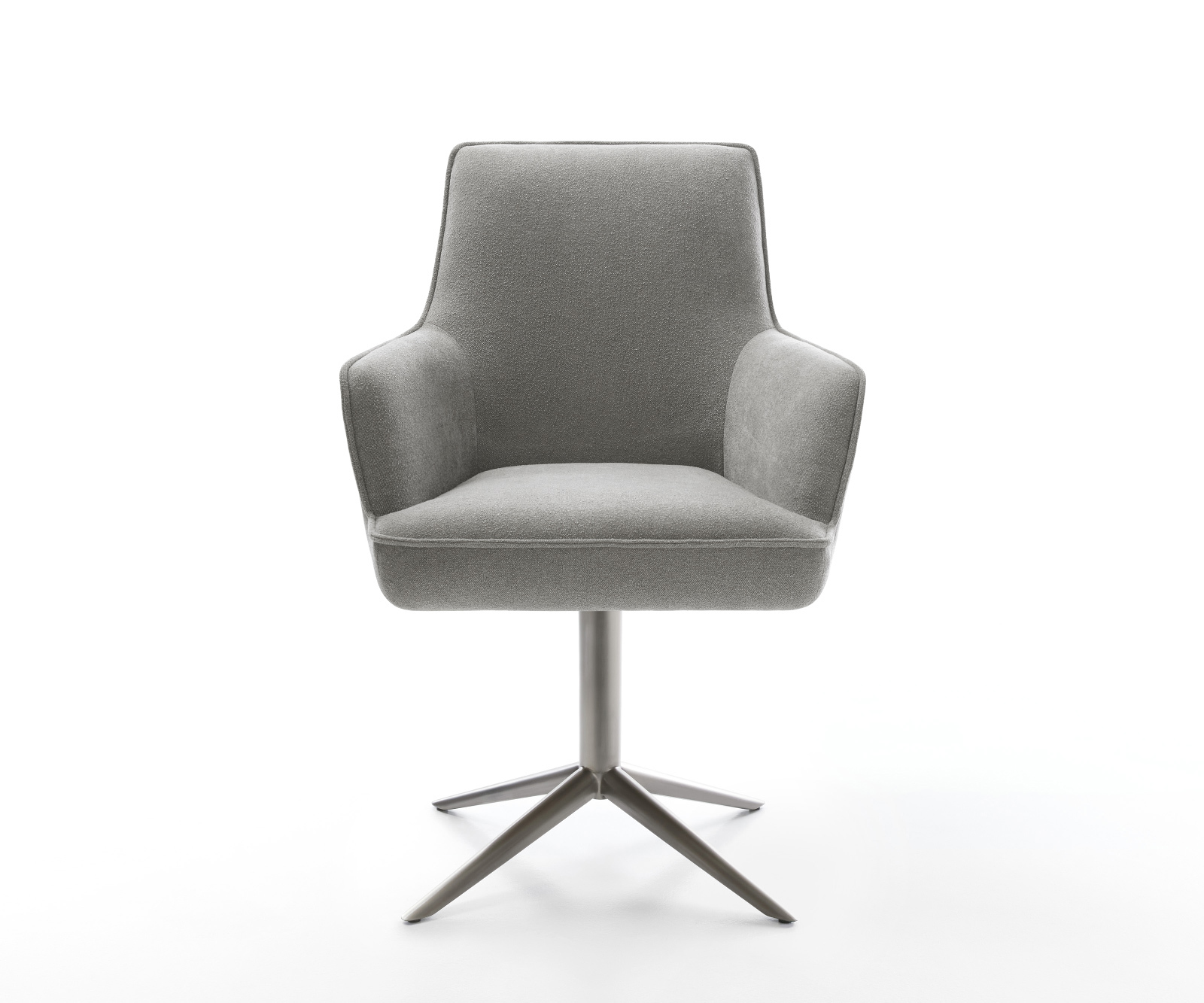 Jídelní židle Heira-Flex s područkami potahová látka Měkký šedá křížová podnož grafit 360° otočný houpací funkce taštičkové pružiny - Obrázek 2