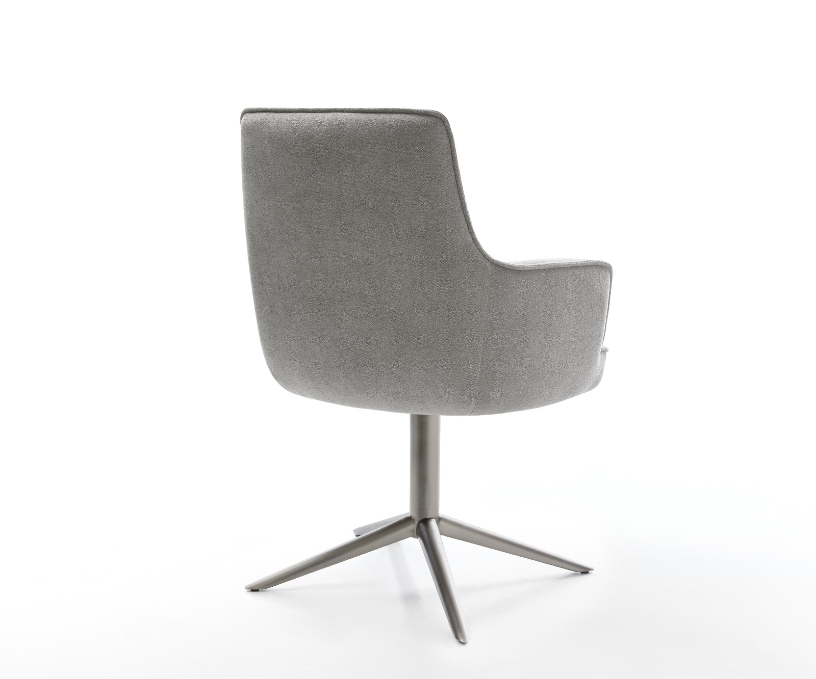 Jídelní židle Heira-Flex s područkami potahová látka Měkký šedá křížová podnož grafit 360° otočný houpací funkce taštičkové pružiny - Obrázek 5