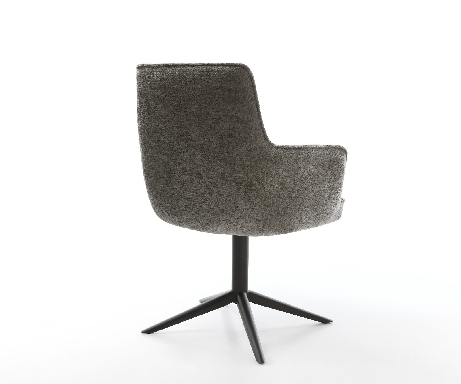 Jídelní židle Heira-Flex s područkami bouclé měkký tmavě béžová křížová podnož černá 360° otočný houpací funkce taštičkové pružiny - Obrázek 5