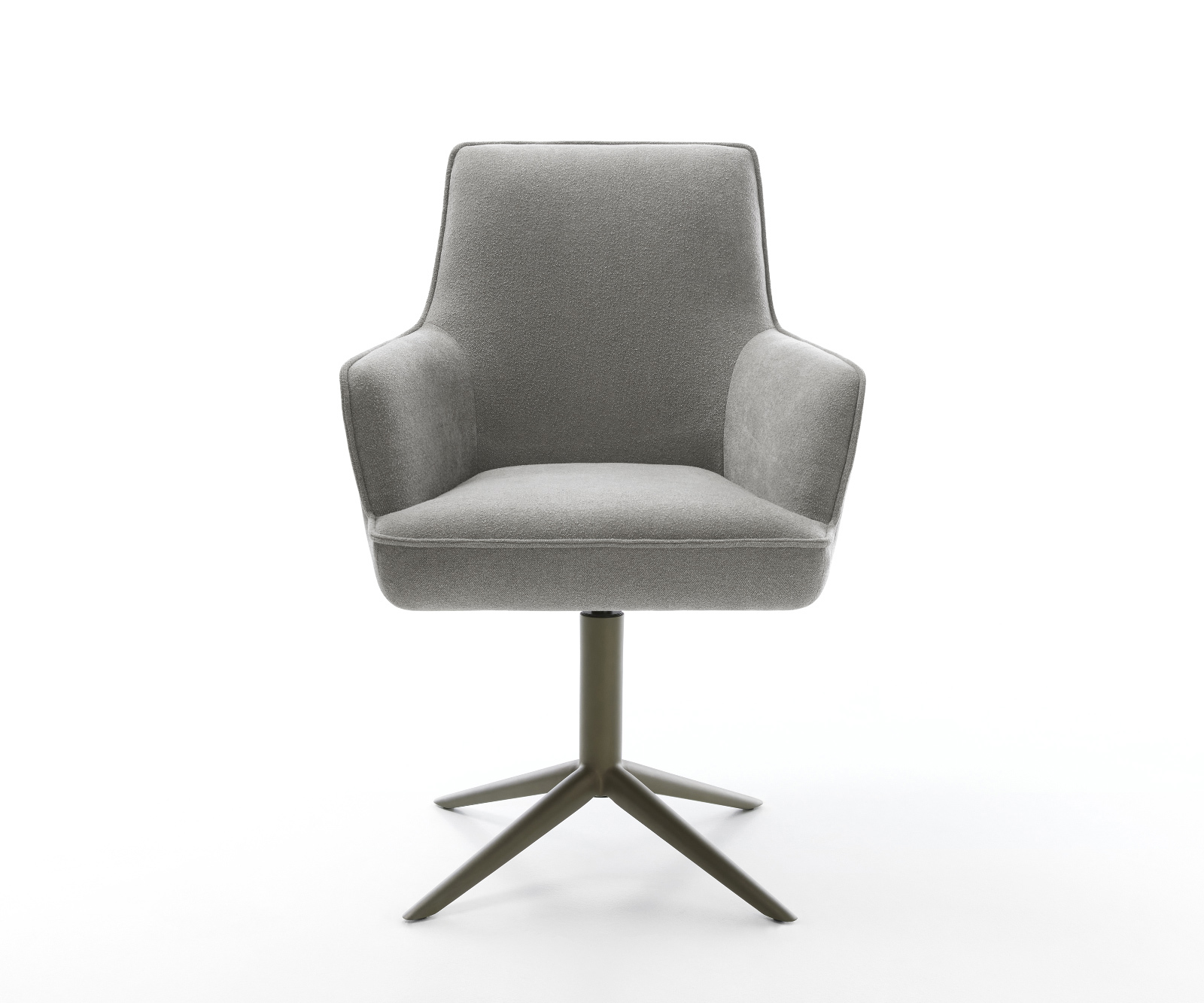 Jídelní židle Heira-Flex s područkami strukturovaná látka Měkký šedá křížová podnož Titanová barva 360° otočný houpací funkce taštičkové pružiny - Obrázek 2