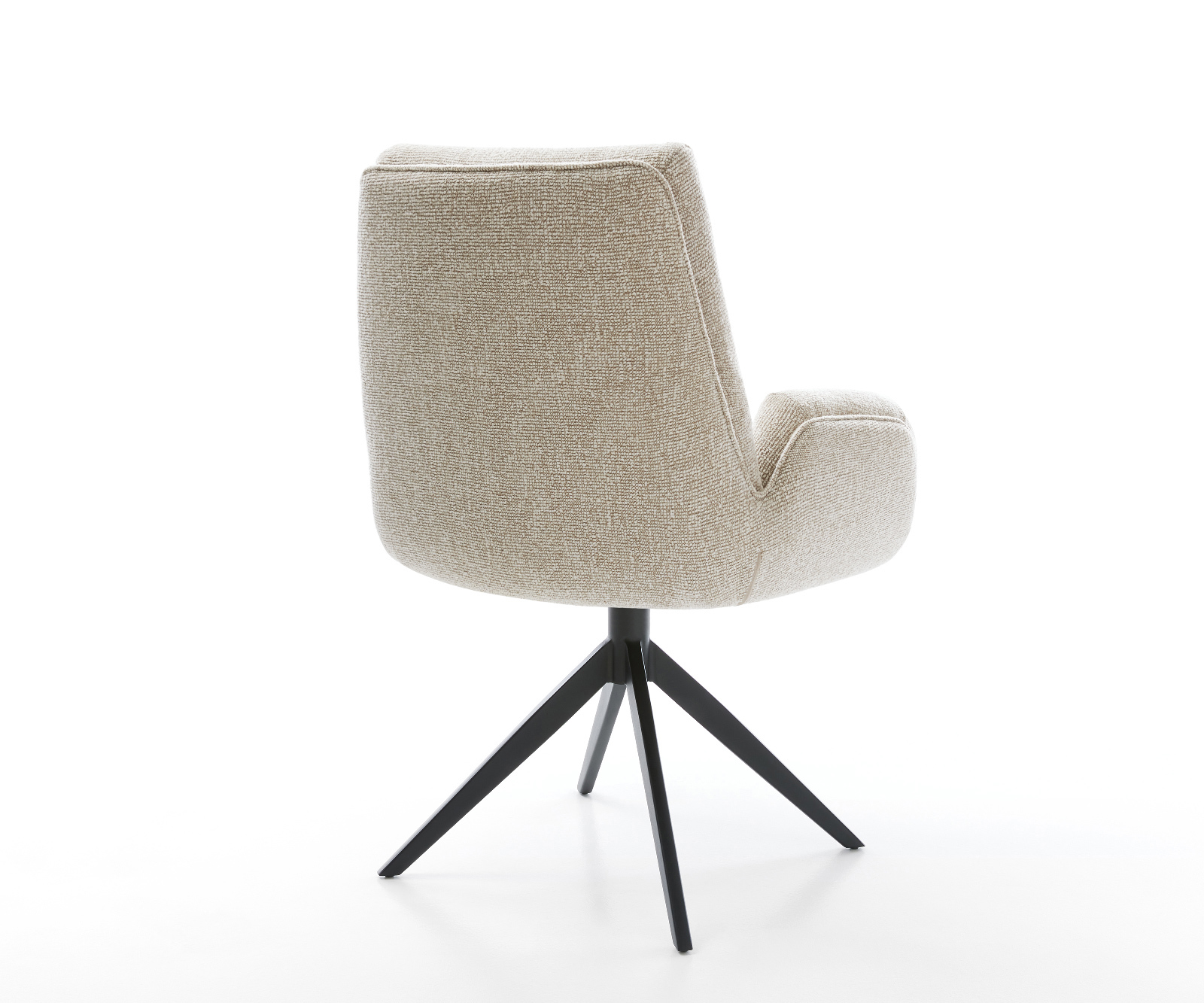 Jídelní židle Clea-Flex tkanina Měkký béžová křížová podnož široká černá 360° otočný houpací funkce - Obrázek 5