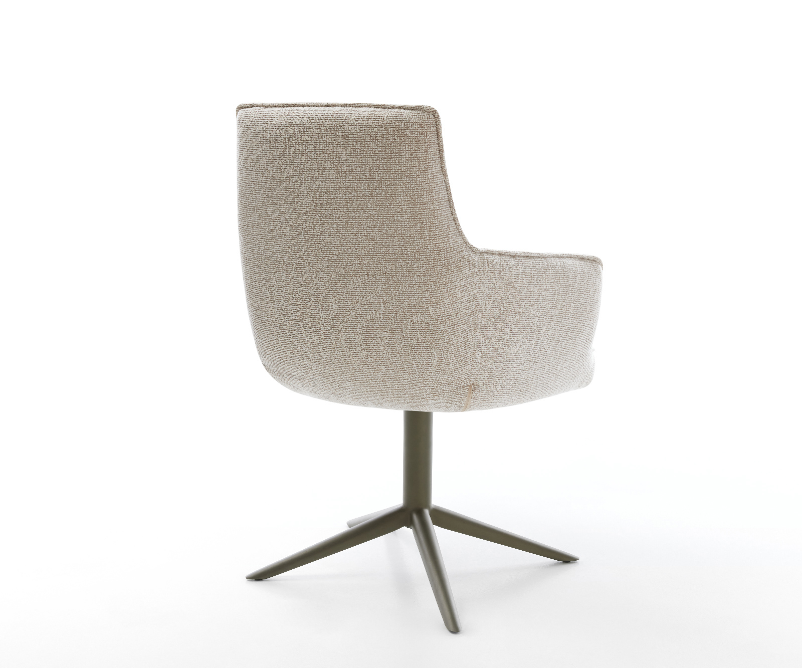 Jídelní židle Heira-Flex s područkami látka Měkký béžová křížová podnož Titanová barva 360° otočný houpací funkce taštičkové pružiny - Obrázek 5