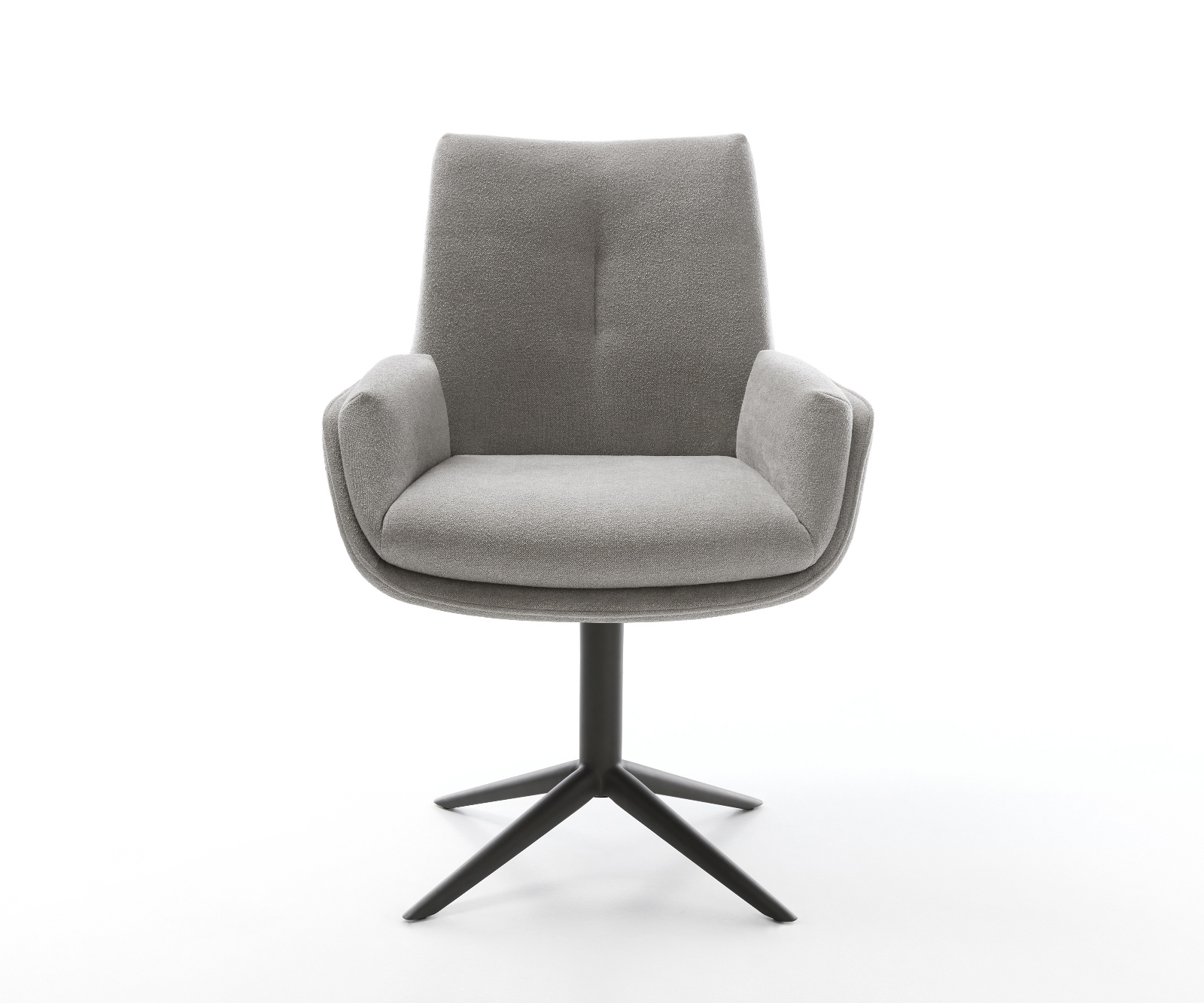 Jídelní židle Clea-Flex tkanina Měkký šedá křížová podnož černá 360° otočný houpací funkce - Obrázek 2