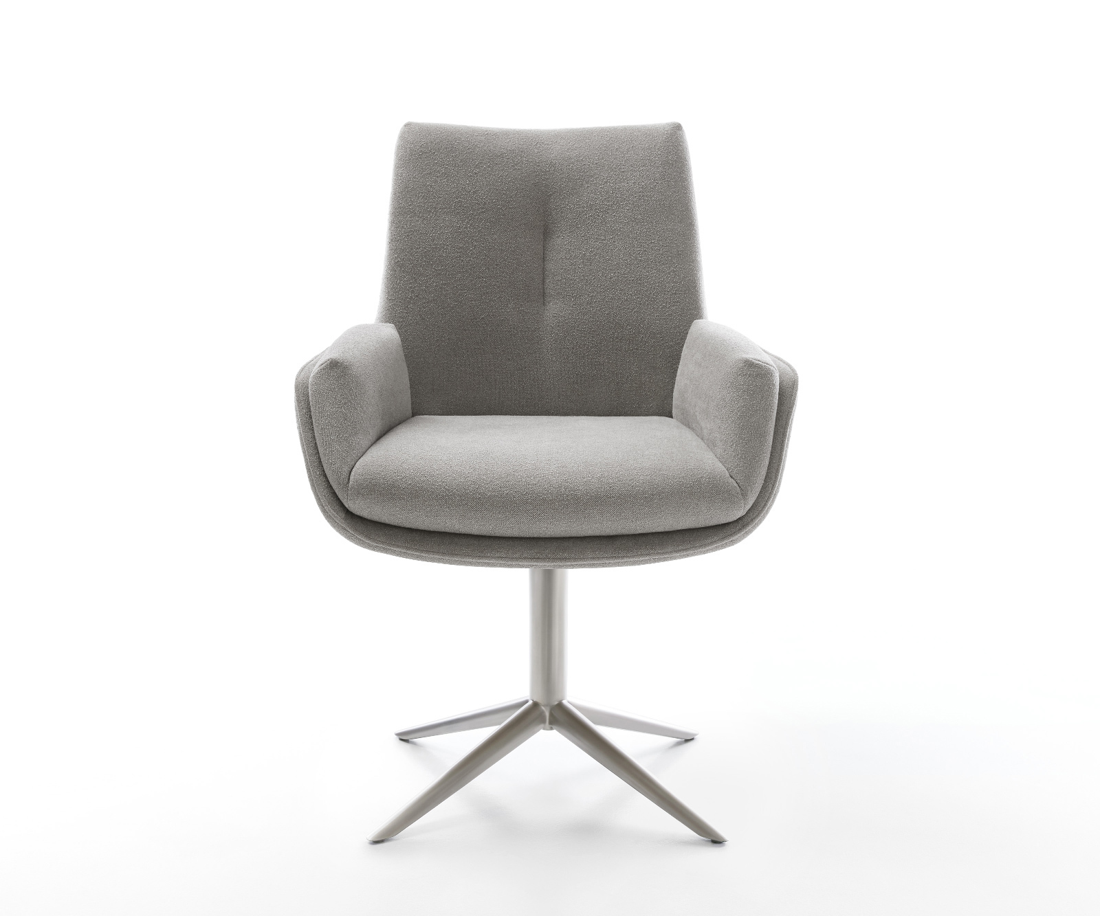 Jídelní židle Clea-Flex látka Měkký šedá křížová podnož nerezová ocel 360° otočný houpací funkce - Obrázek 2