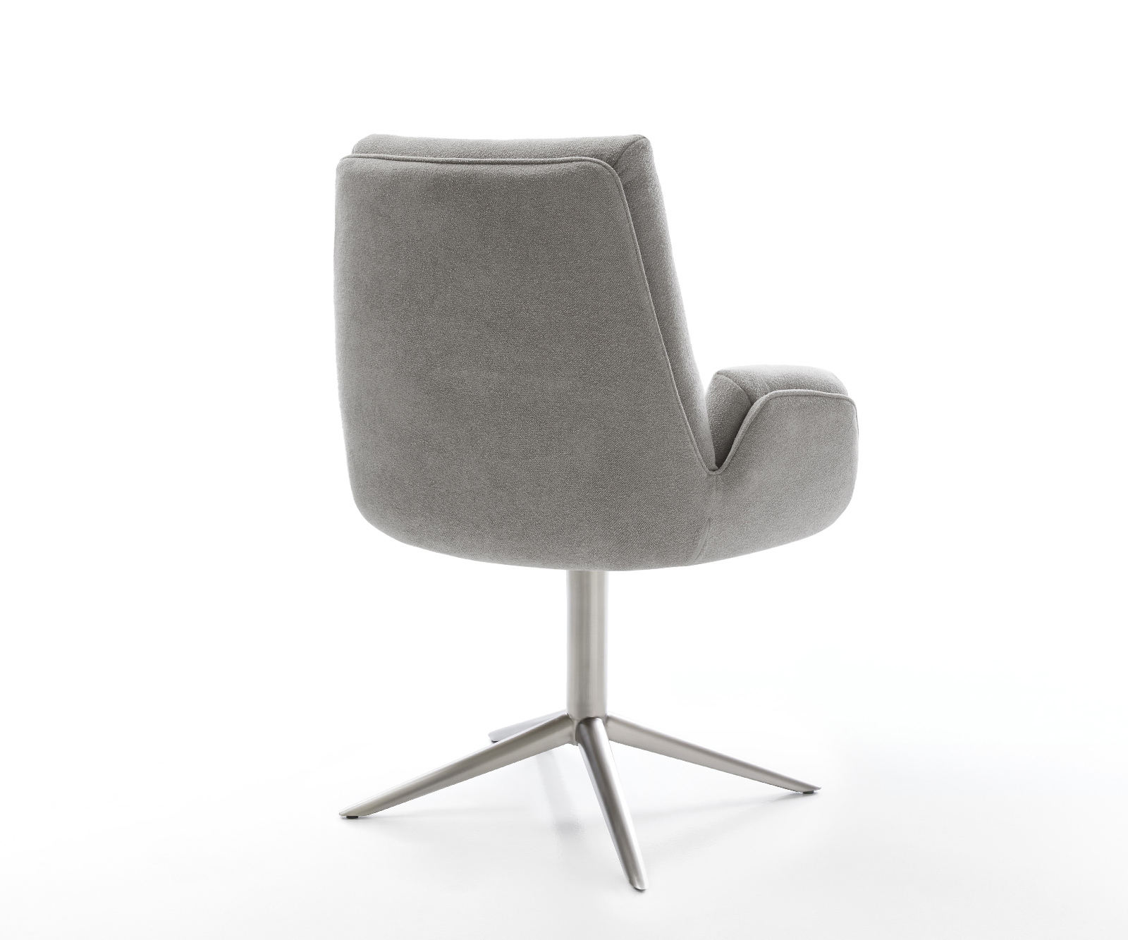 Jídelní židle Clea-Flex látka Měkký šedá křížová podnož nerezová ocel 360° otočný houpací funkce - Obrázek 5