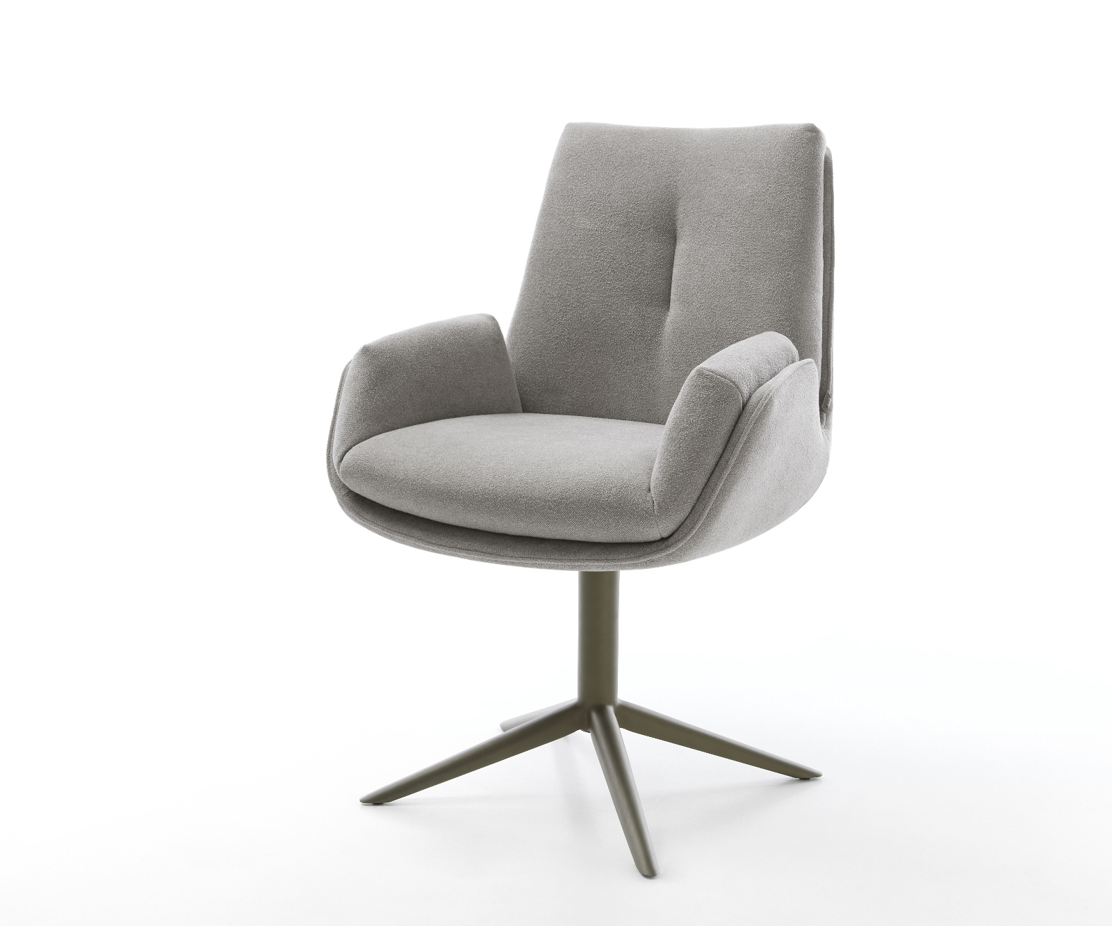 Jídelní židle Clea-Flex látka Měkký šedá křížová podnož Titanová barva 360° otočný houpací funkce