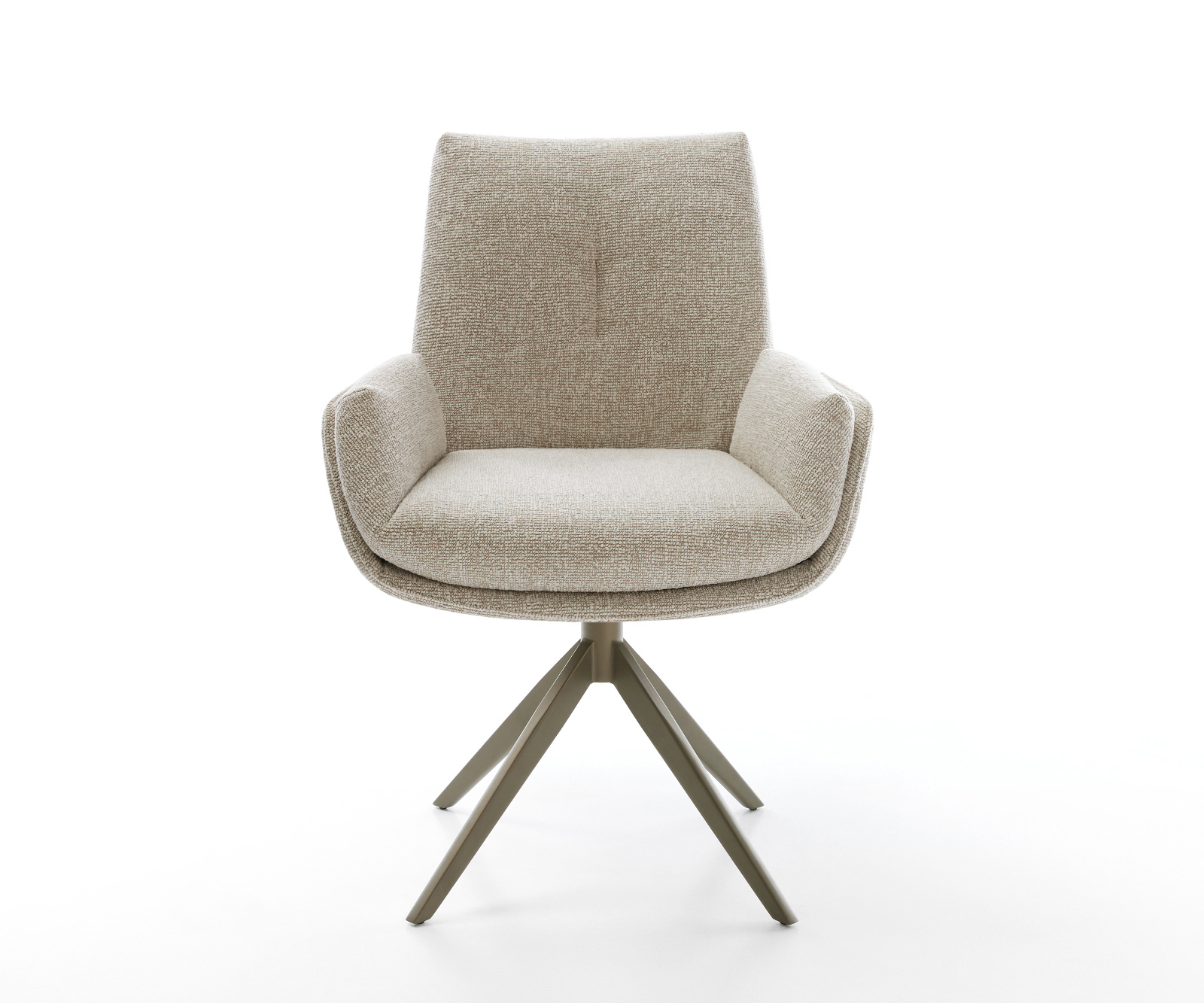 Jídelní židle Clea-Flex tkanina Měkký béžová křížová podnož široká Titanová barva 360° otočný houpací funkce - Obrázek 2