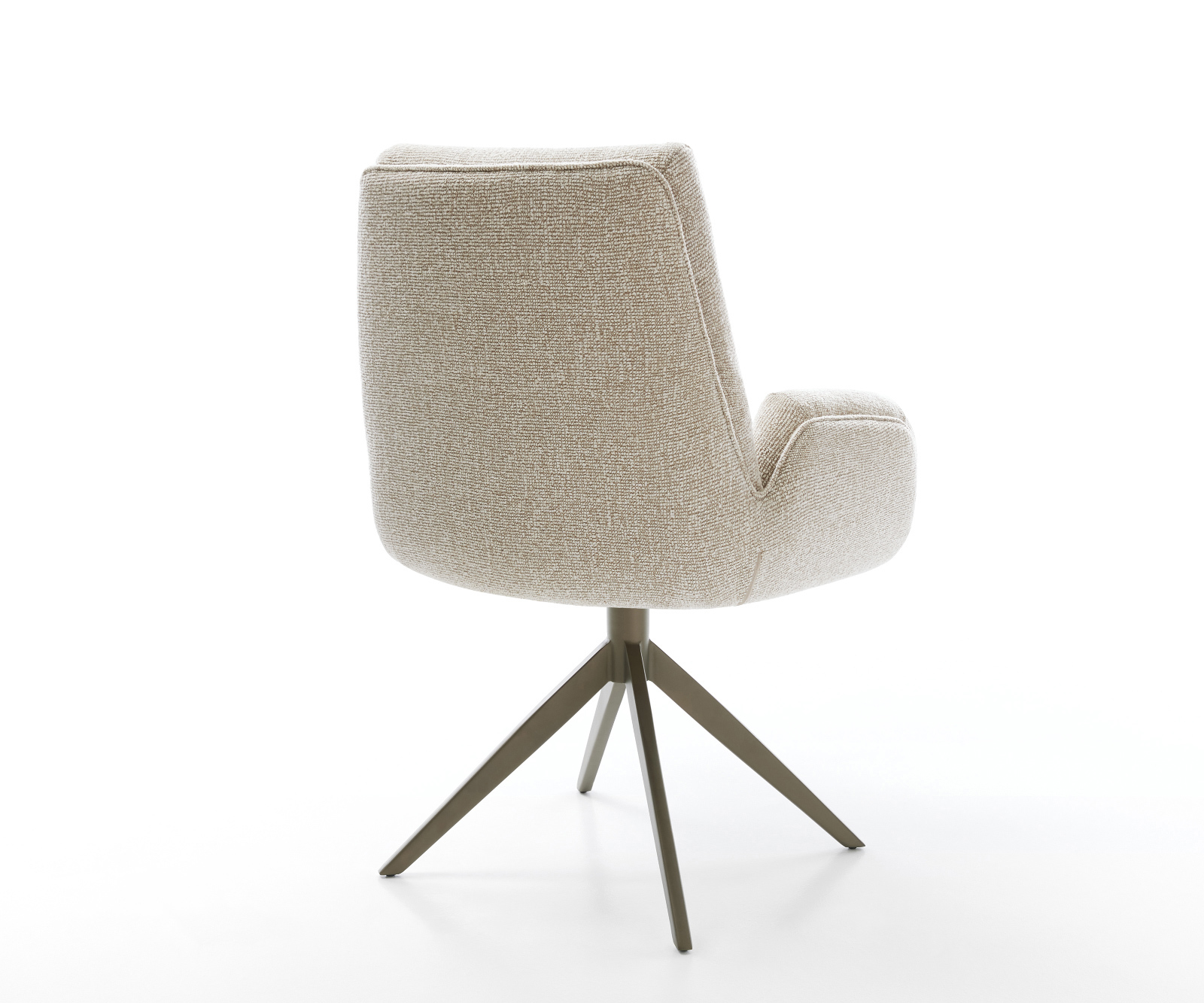 Jídelní židle Clea-Flex tkanina Měkký béžová křížová podnož široká Titanová barva 360° otočný houpací funkce - Obrázek 5