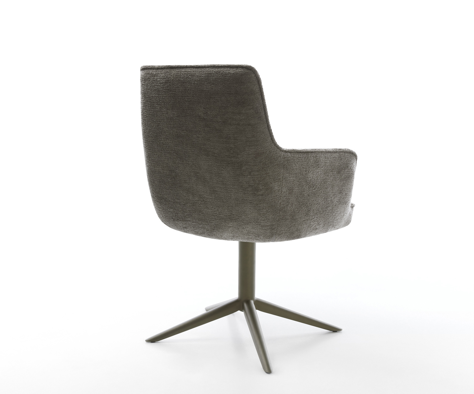 Jídelní židle Heira-Flex s područkami bouclé měkký tmavě béžová křížová podnož titanová barva 360° otočný houpací funkce taštičkové pružiny - Obrázek 5