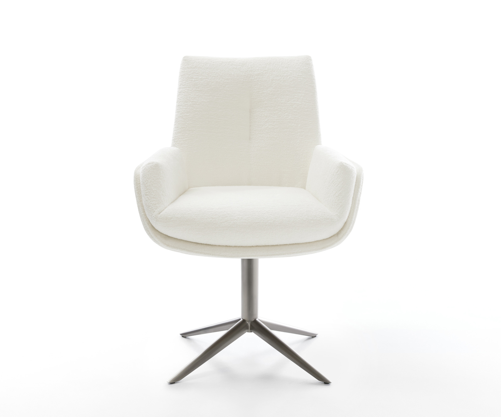 Jídelní židle Clea-Flex bouclé měkký béžová podnož křížová grafit 360° otočný houpací funkce - Obrázek 2