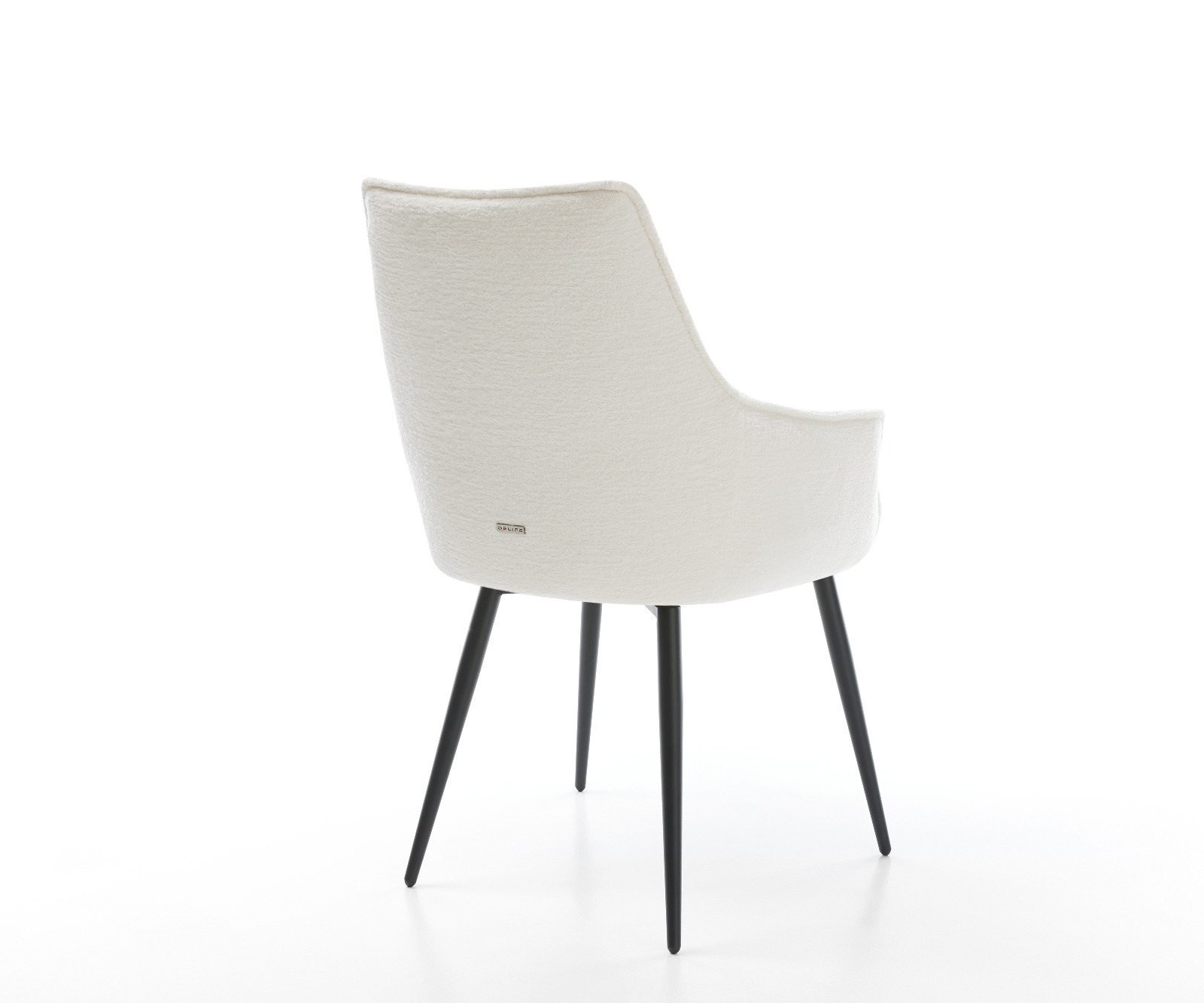 Jídelní židle Alja-Flex s područkami bouclé měkký béžová 4-nohá zúžená černá taštičkové pružiny - Obrázek 5