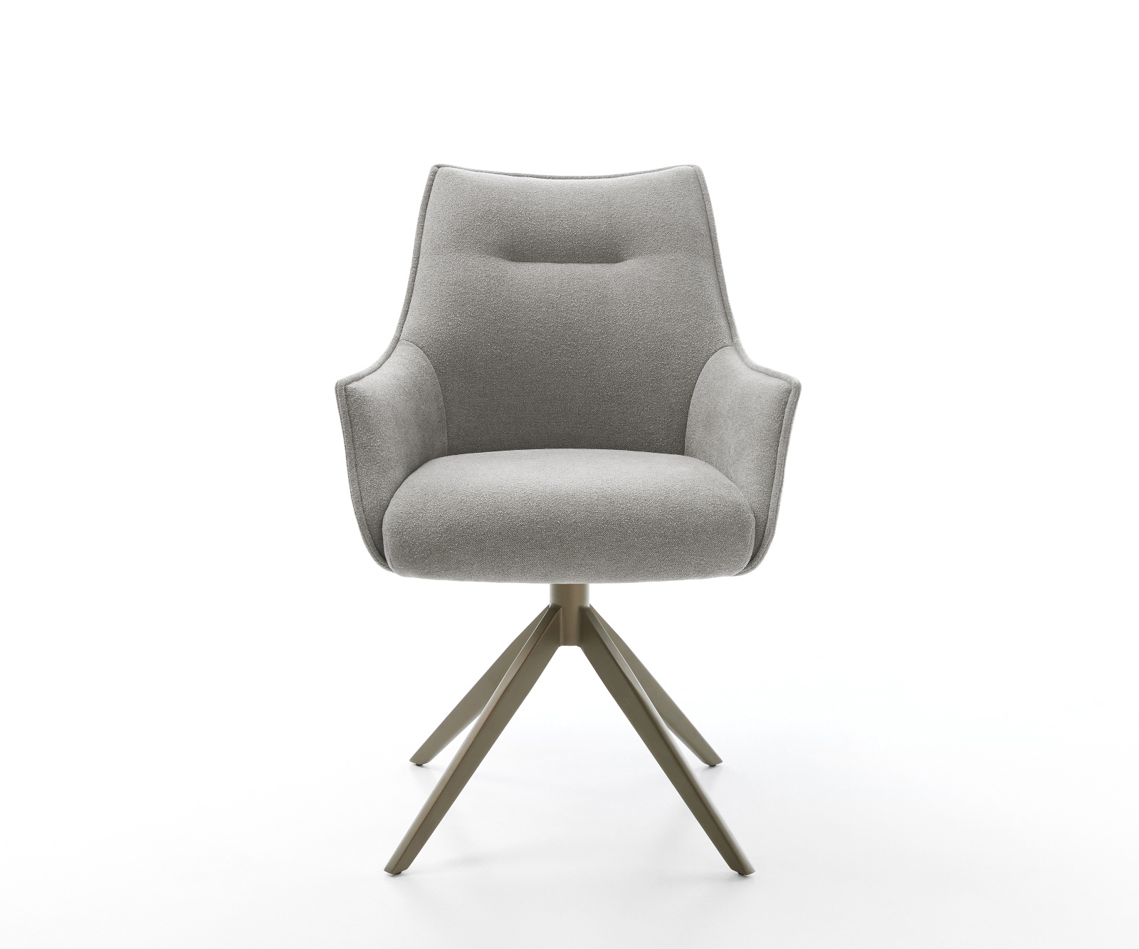 Jídelní židle Alja-Flex s područkami strukturovaná látka Měkký šedá křížová podnož široká Titanová barva 360° otočný houpací funkce taštičkové pružiny - Obrázek 2