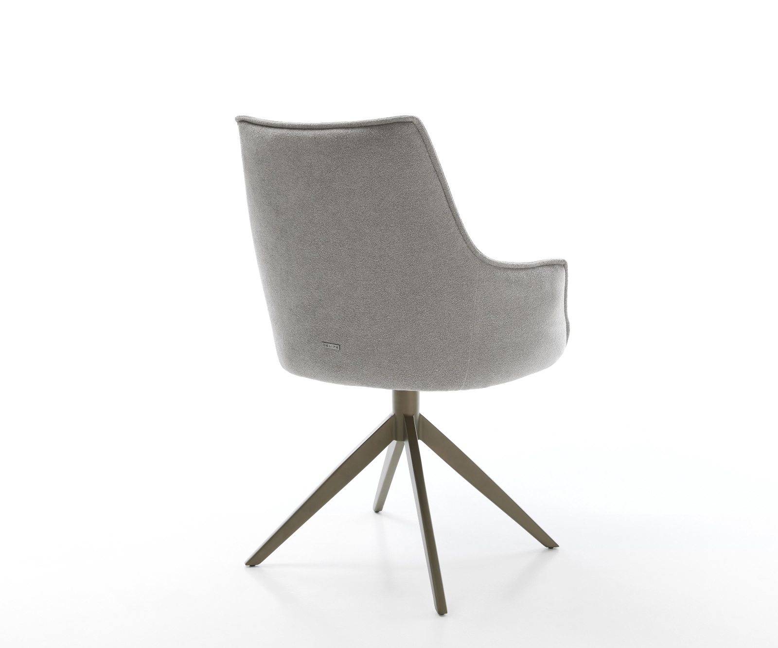 Jídelní židle Alja-Flex s područkami strukturovaná látka Měkký šedá křížová podnož široká Titanová barva 360° otočný houpací funkce taštičkové pružiny - Obrázek 5