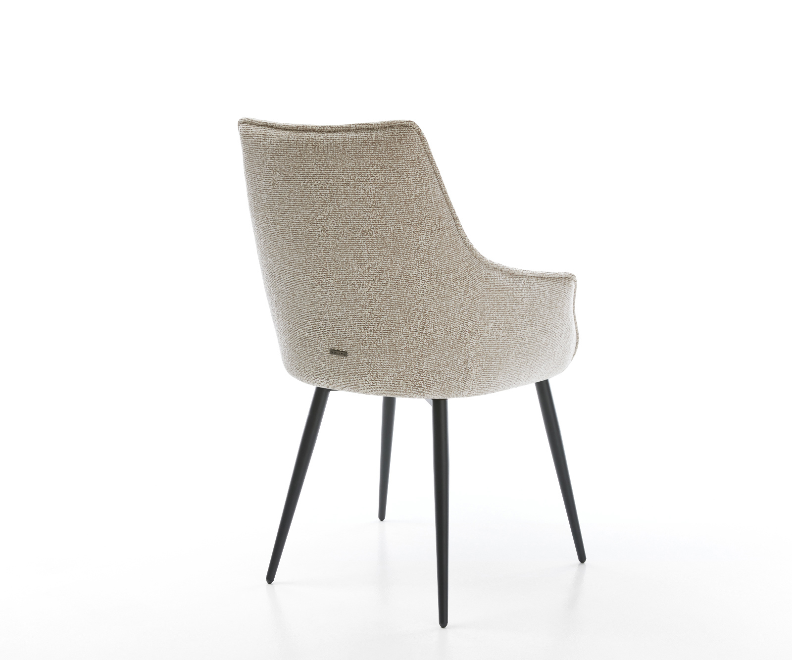 Jídelní židle Alja-Flex s područkami látka Měkký béžová 4-nohá zúžená černá taštičkové pružiny - Obrázek 5