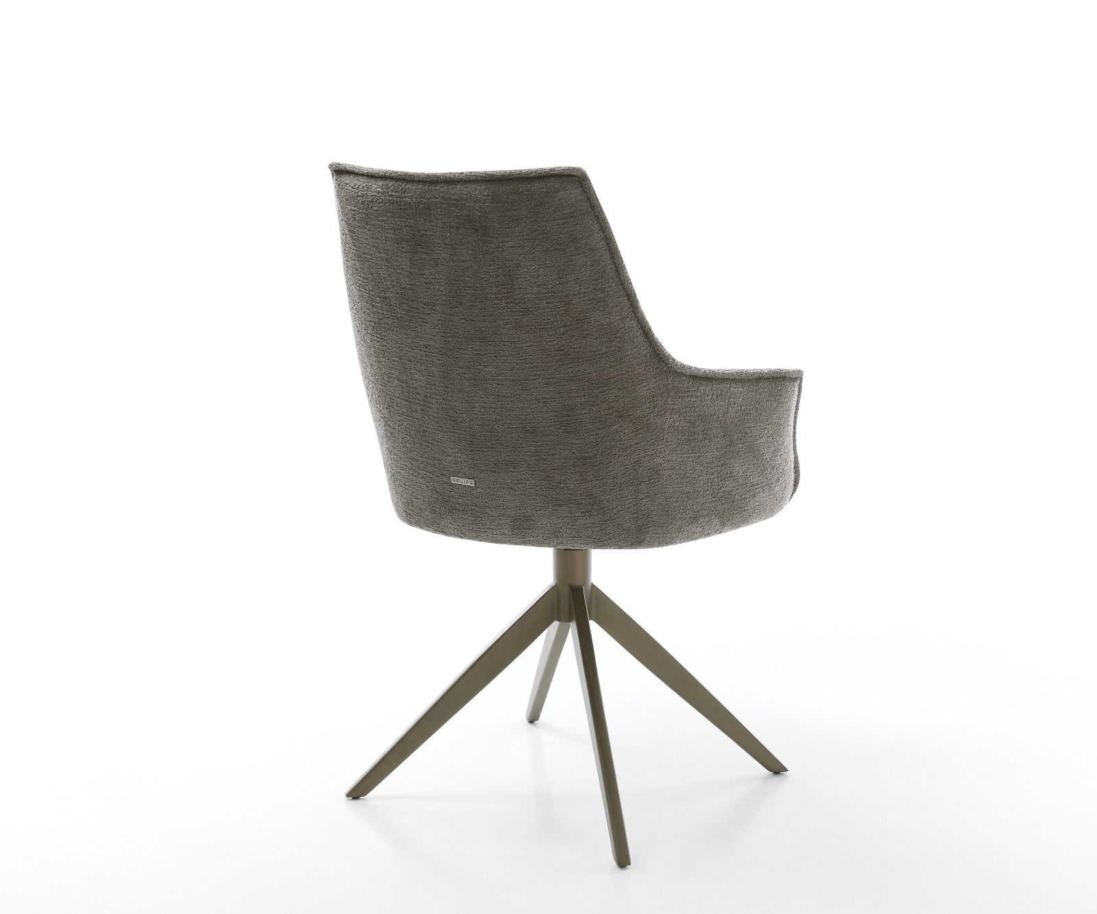 Jídelní židle Alja-Flex s područkami bouclé měkký tmavě béžová křížová podnož široká titanová barva 360° otočný houpací funkce taštičkové pružiny - Obrázek 5